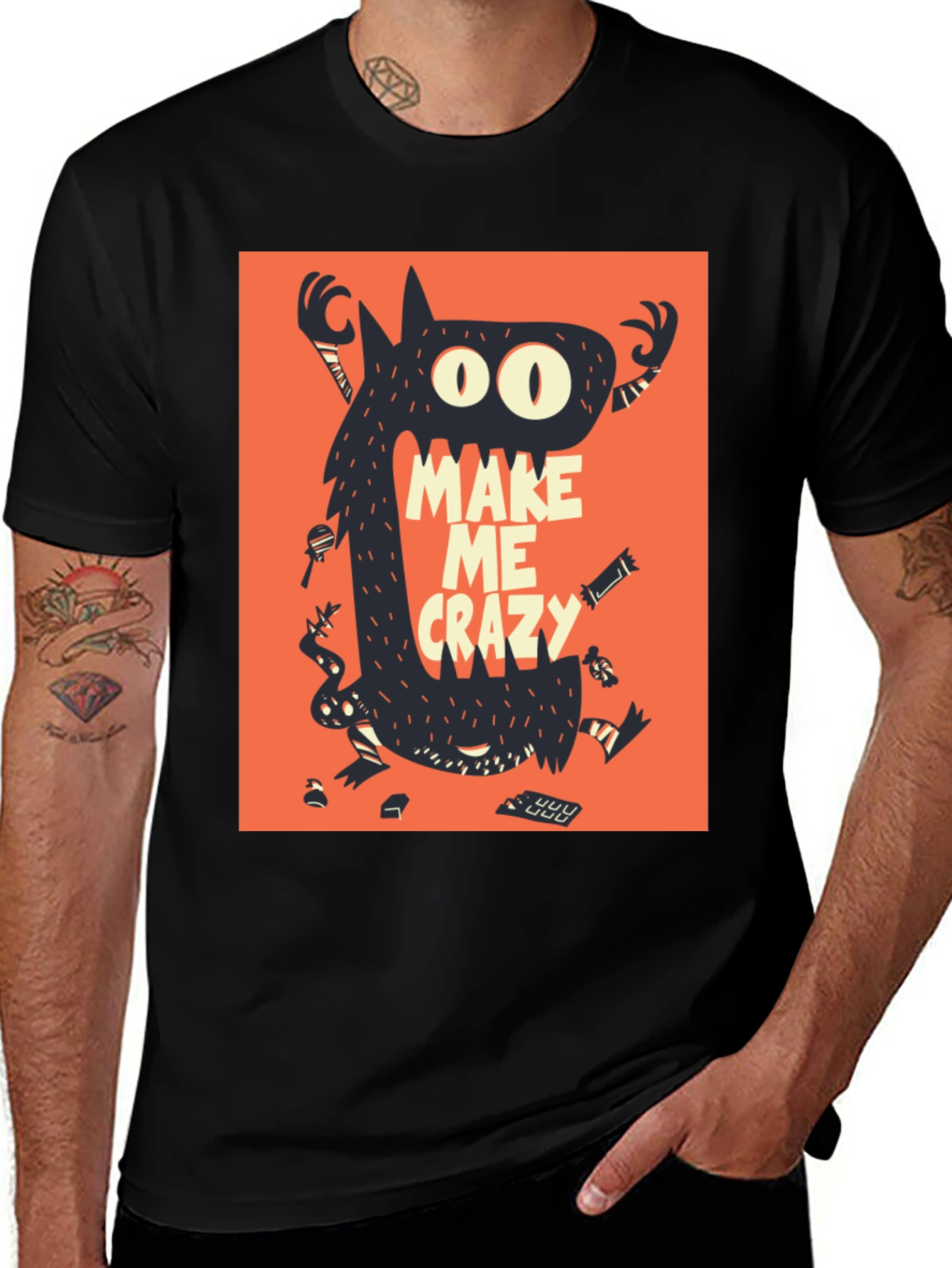 Variant 6 of Make Me Crazy Monster Graphic T-Shirt
