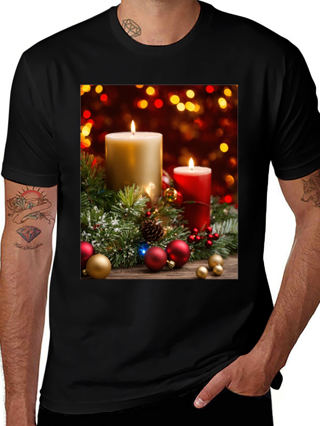 Variant 30 of Festive Holiday Candle T-Shirt