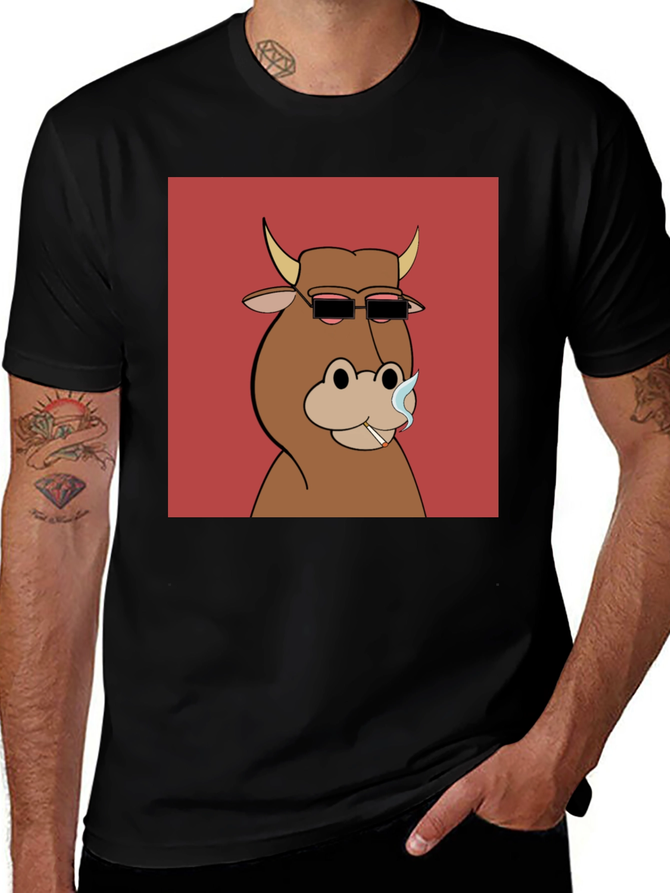Black Cool Bull NFT T-Shirt main image