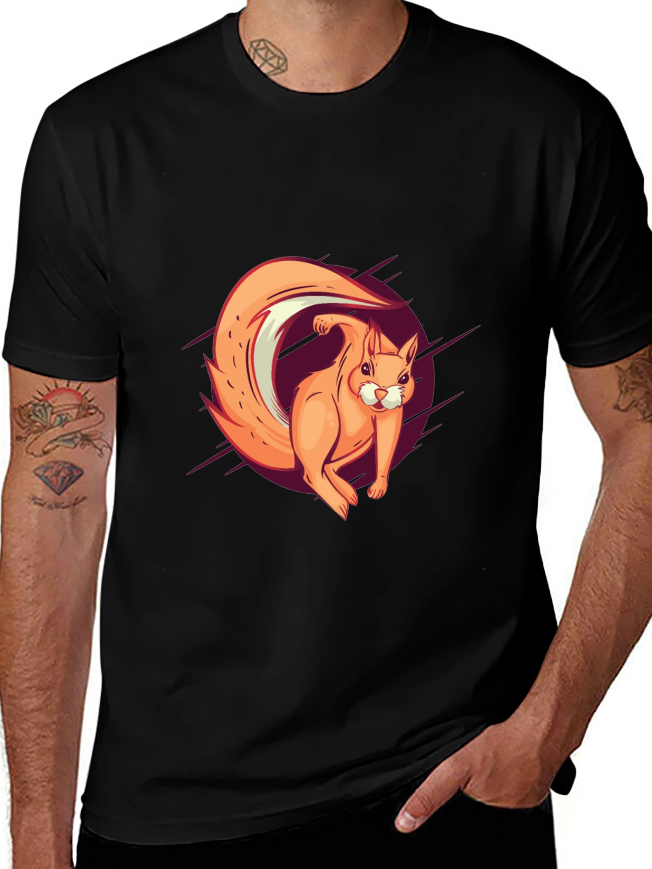 Variant 13 of Squirrel Graphic Tee - Fun Casual Style