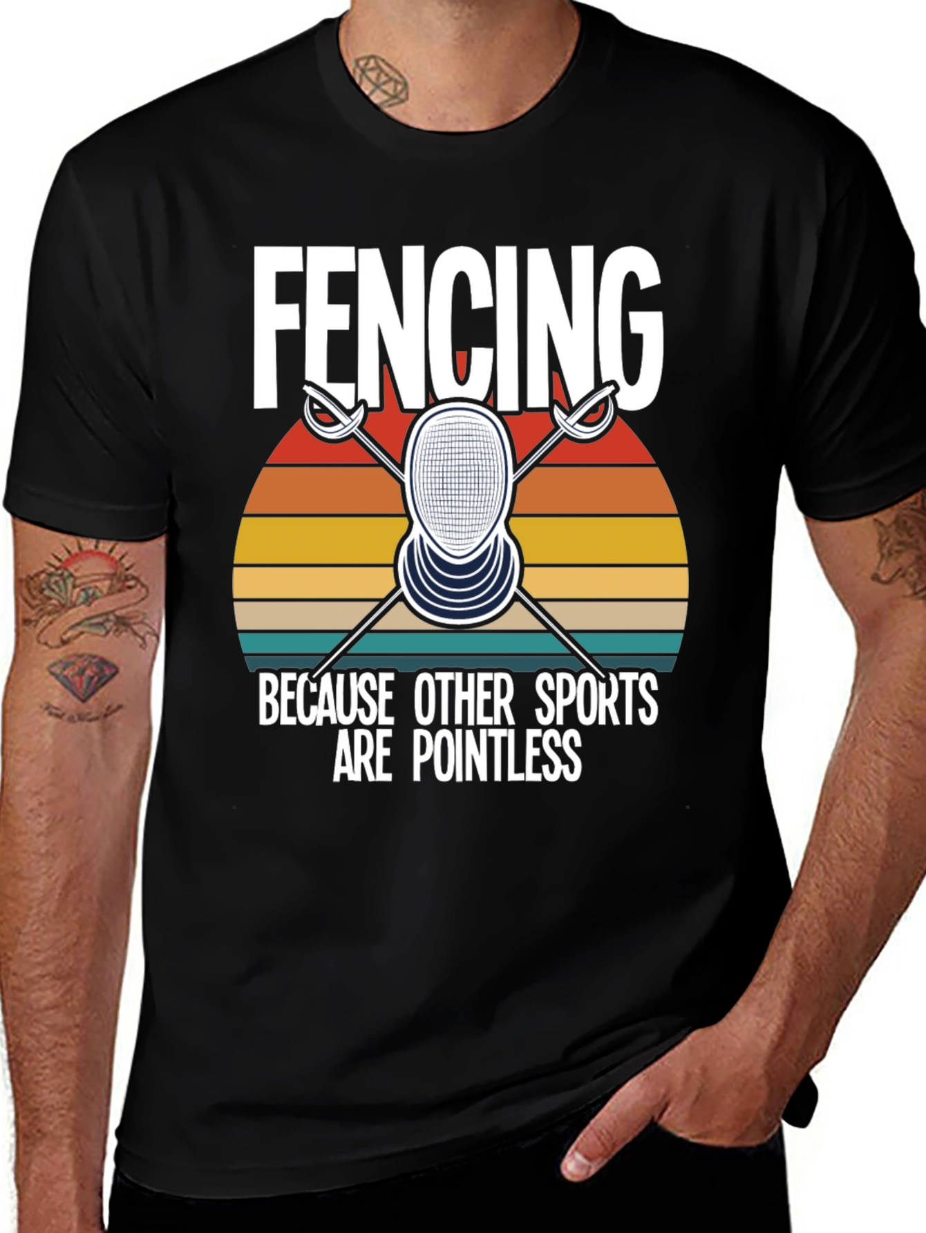 Variant 24 of Fencing is Pointless Retro Style T-Shirt