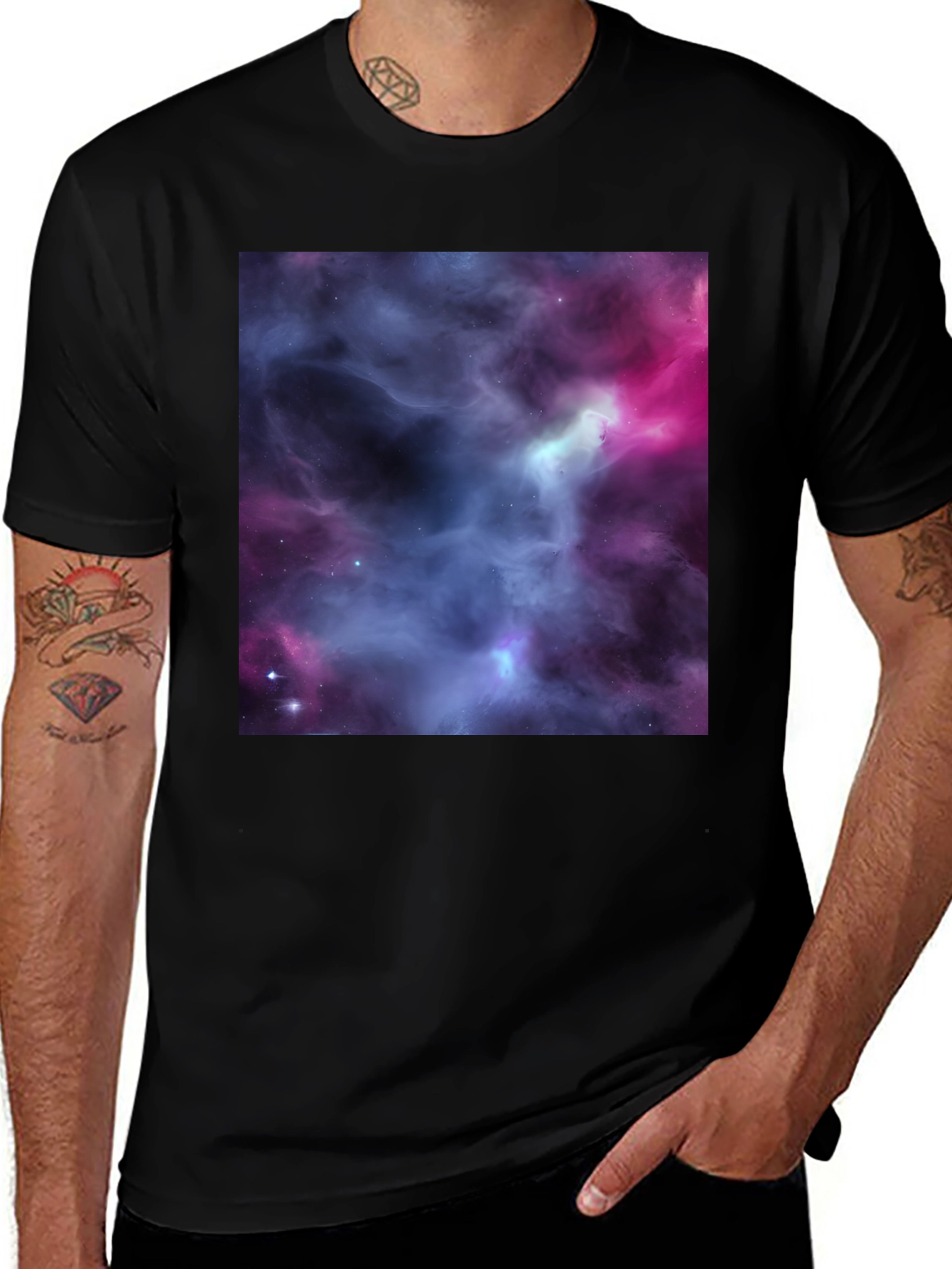 Variant 21 of Nebula Print Black T-Shirt