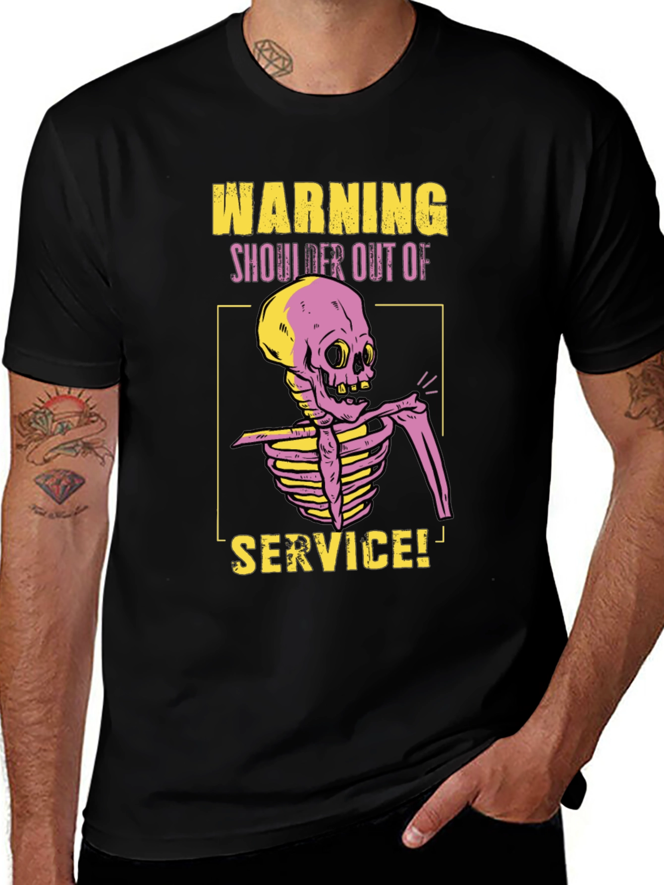 Variant 11 of Warning Shoulder Out of Service T-Shirt