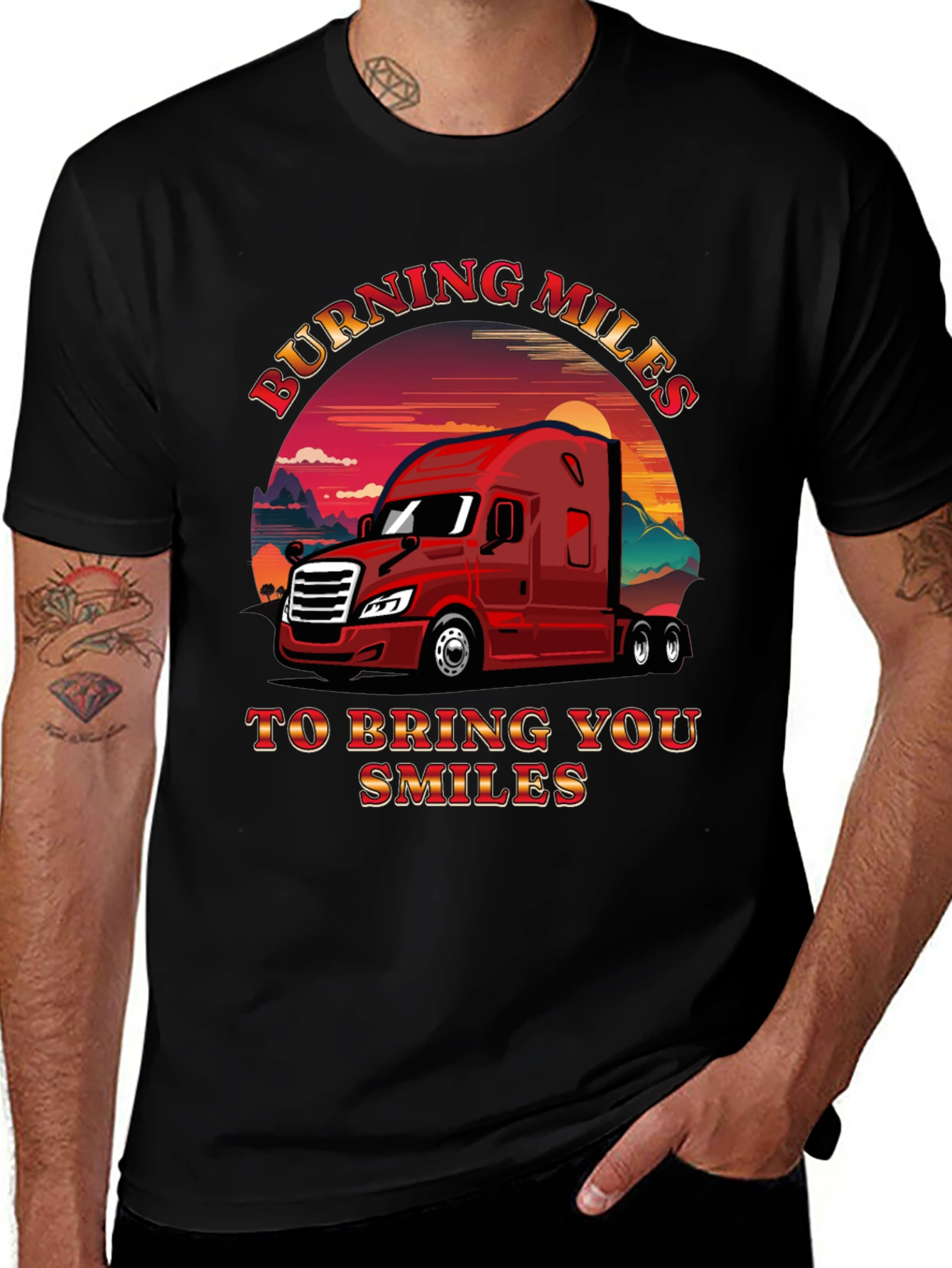 Variant 18 of Burning Miles Trucker Graphic Tee