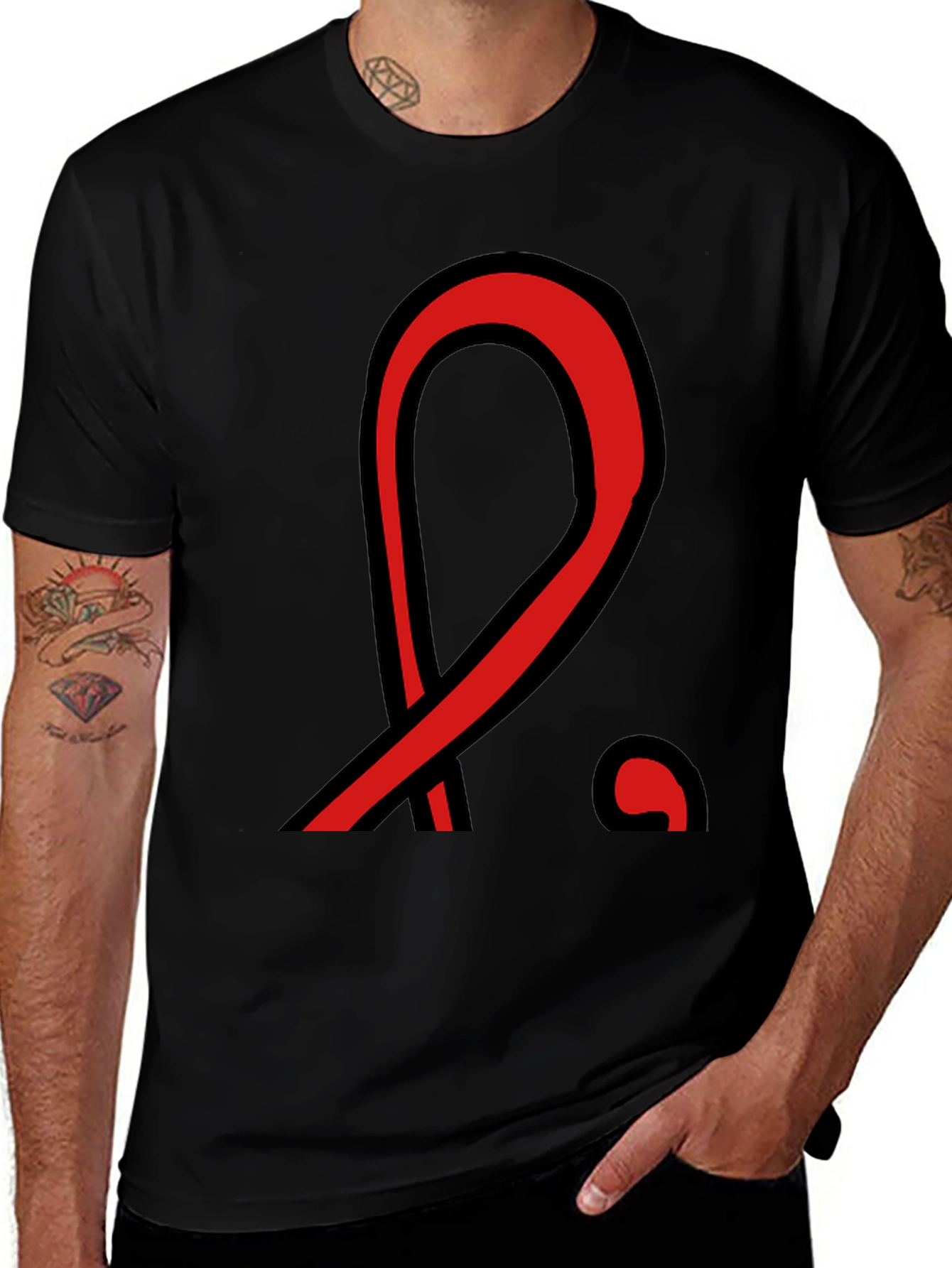Variant 5 of Bold Graphic Tee - Red & Black Design T-Shirt