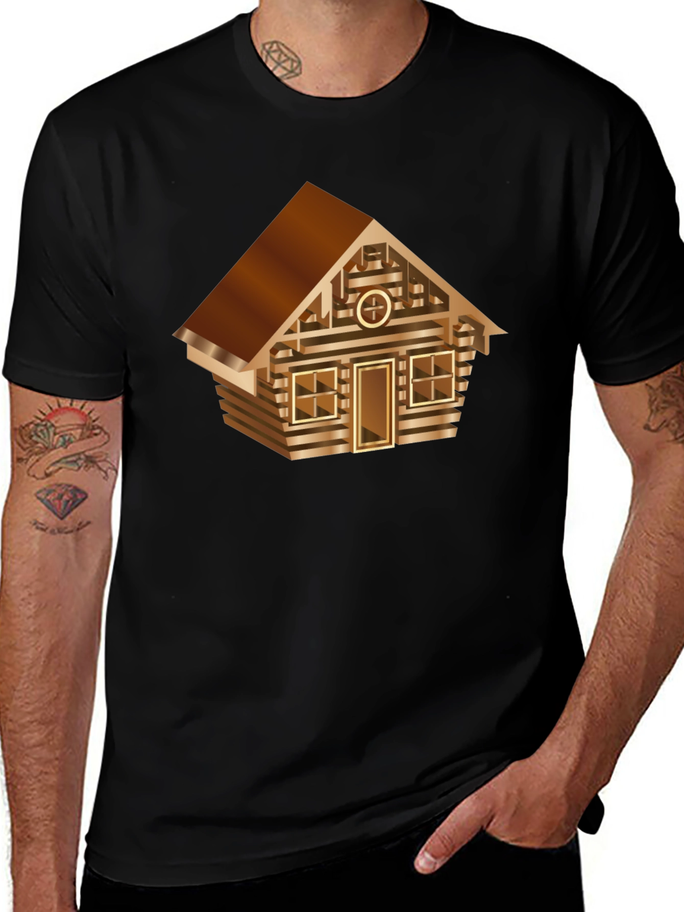 Variant 10 of Cabin Graphic Tee - Novelty House Design