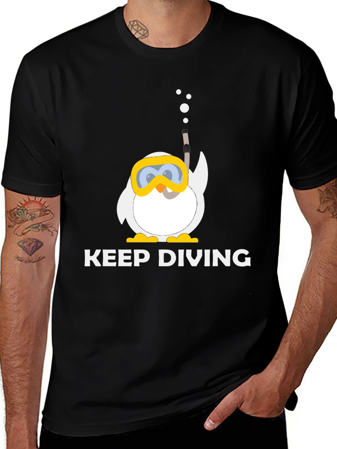 Variant 22 of Keep Diving T-Shirt - Diver Penguin Tee