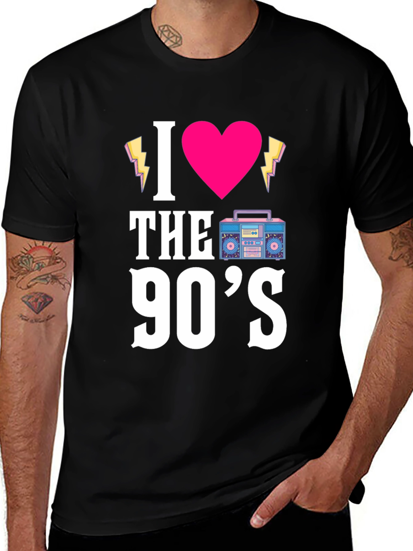 Variant 15 of I Heart the 90's Black Graphic T-Shirt