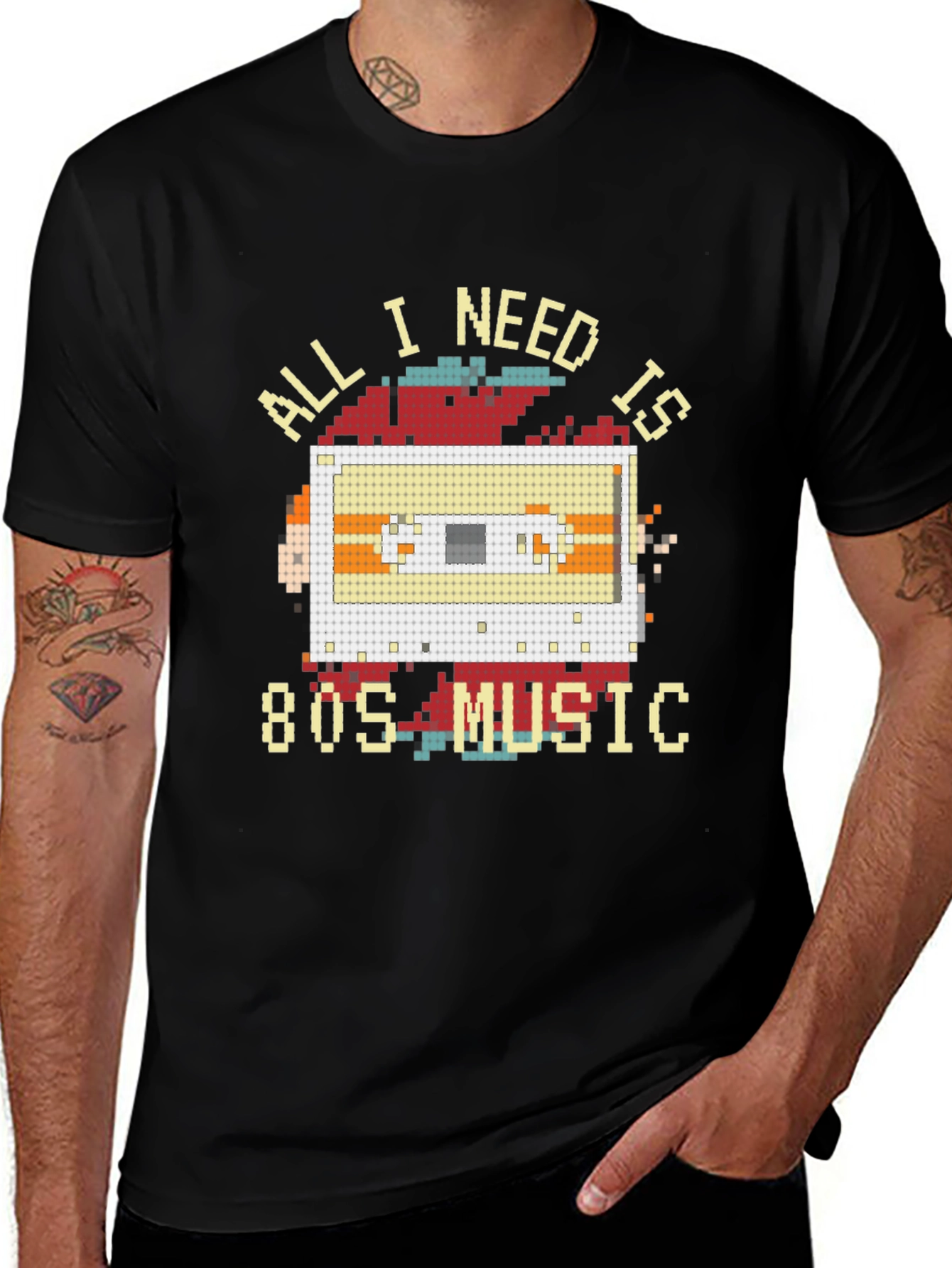 Variant 10 of 80s Music Cassette Pixel Art T-Shirt