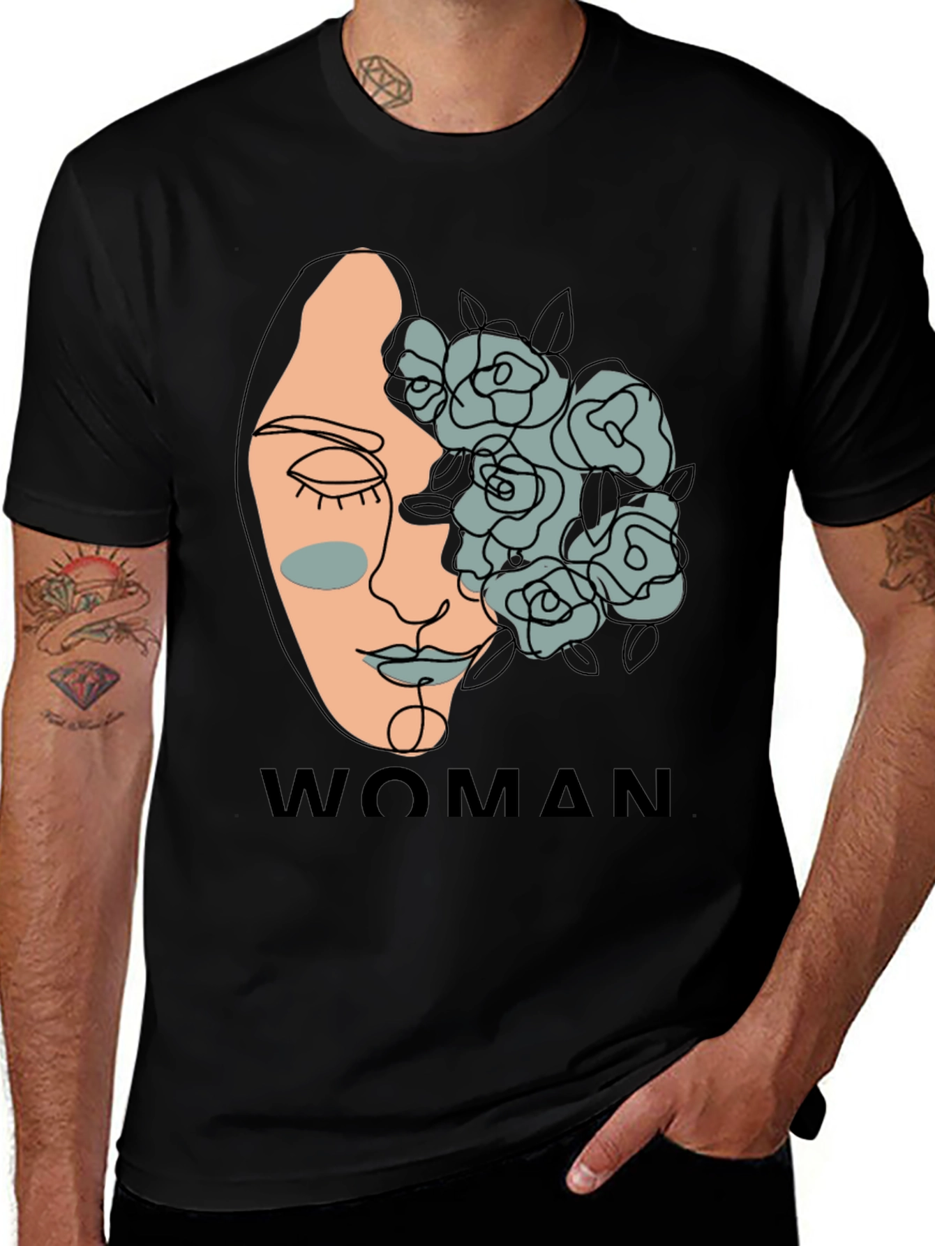 Variant 26 of Woman Floral Graphic Tee - Stylish Minimalist Design