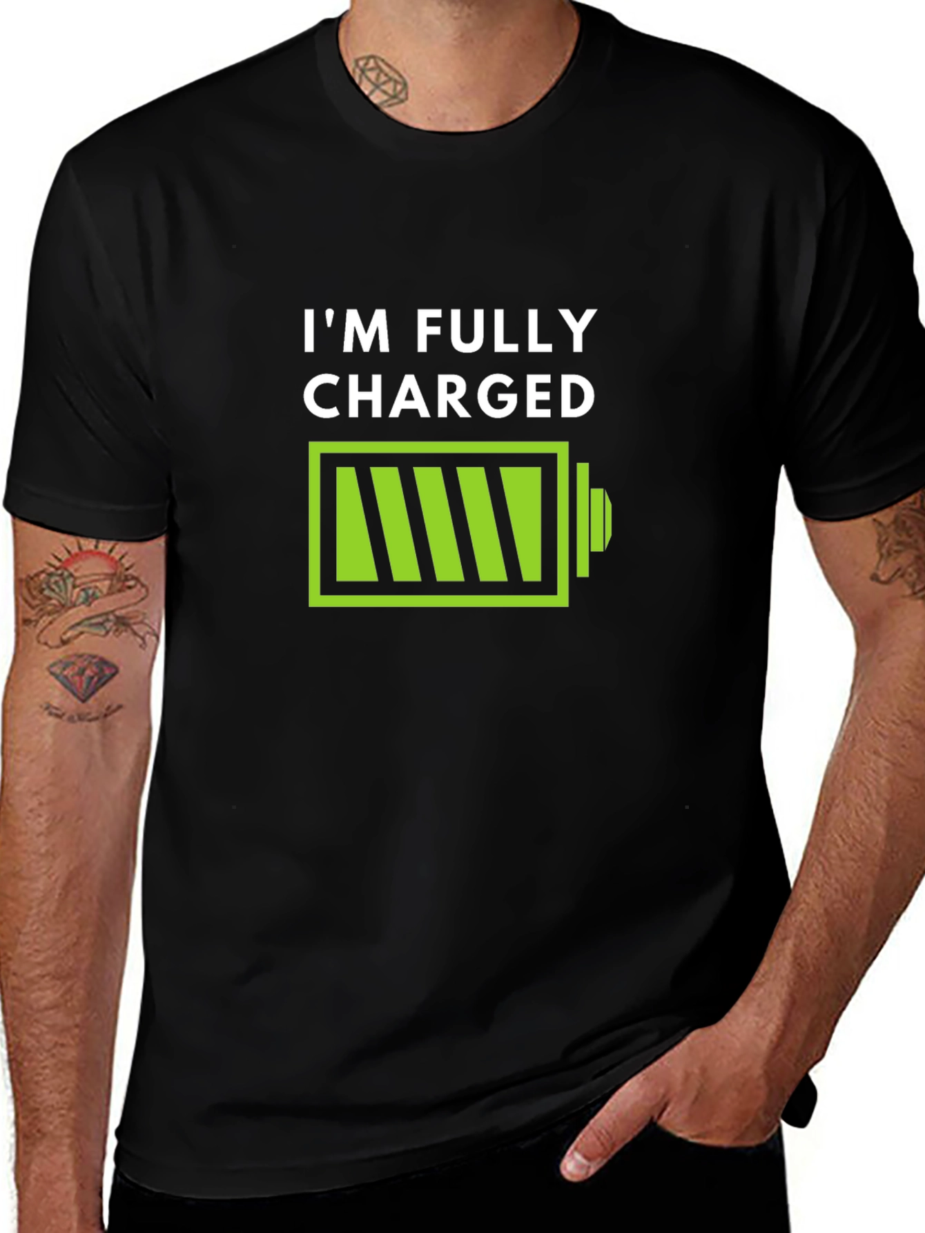 Variant 21 of I'm Fully Charged T-Shirt - Funny Battery Graphic Tee