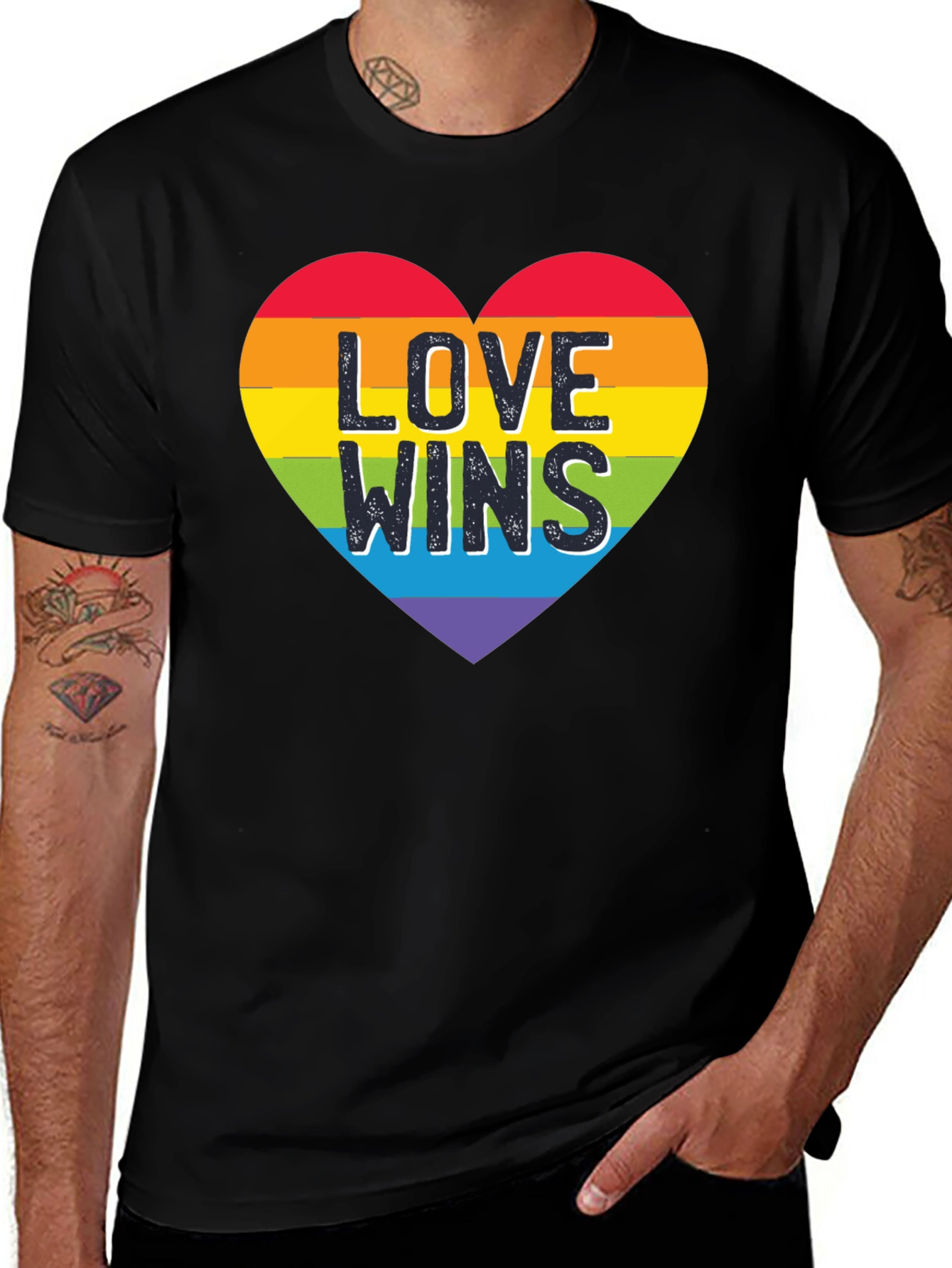 Variant 18 of Love Wins Rainbow Heart Graphic Tee