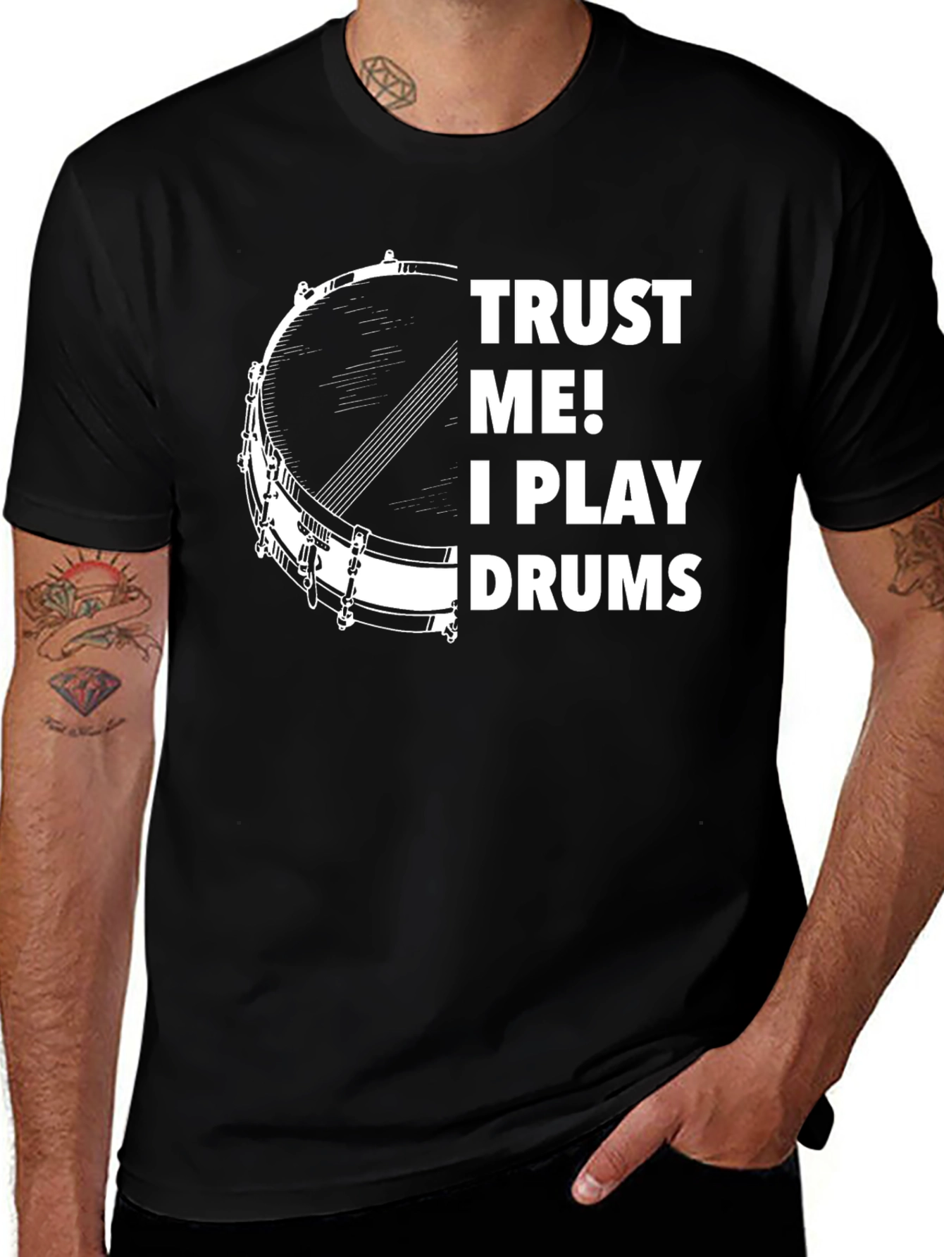 Variant 22 of Trust Me I Play Drums T-Shirt - Musician Tee