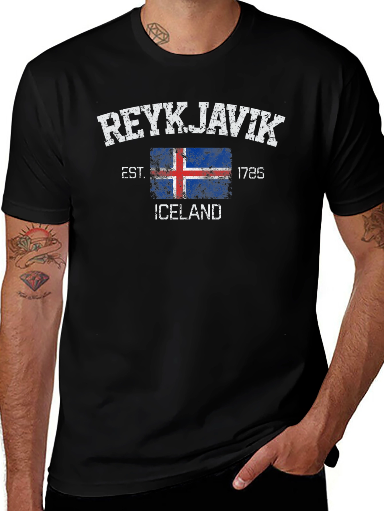Reykjavik Iceland T-Shirt - Est. 1785 - Grunge Style