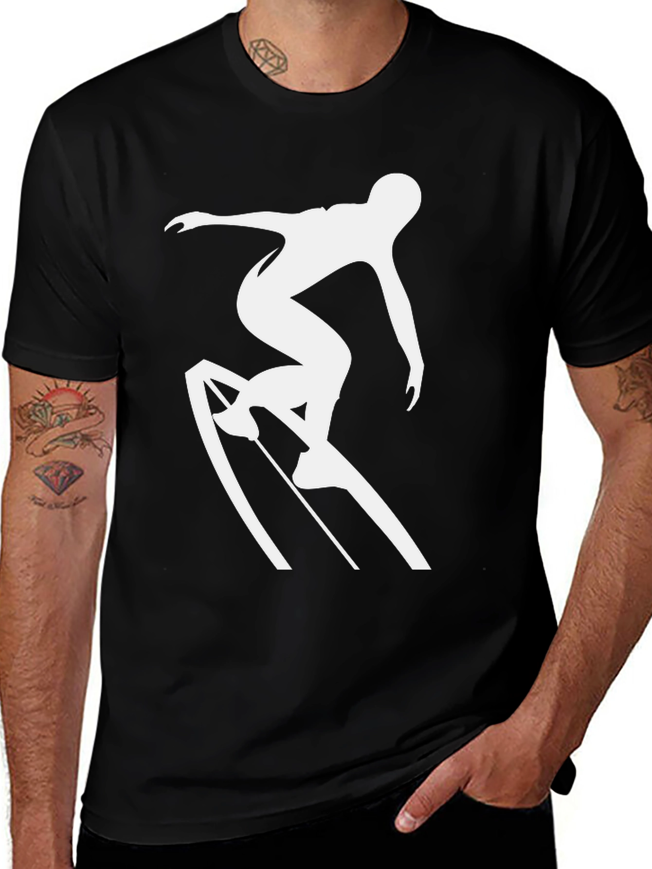 Variant 21 of Surfer Silhouette Black T-Shirt