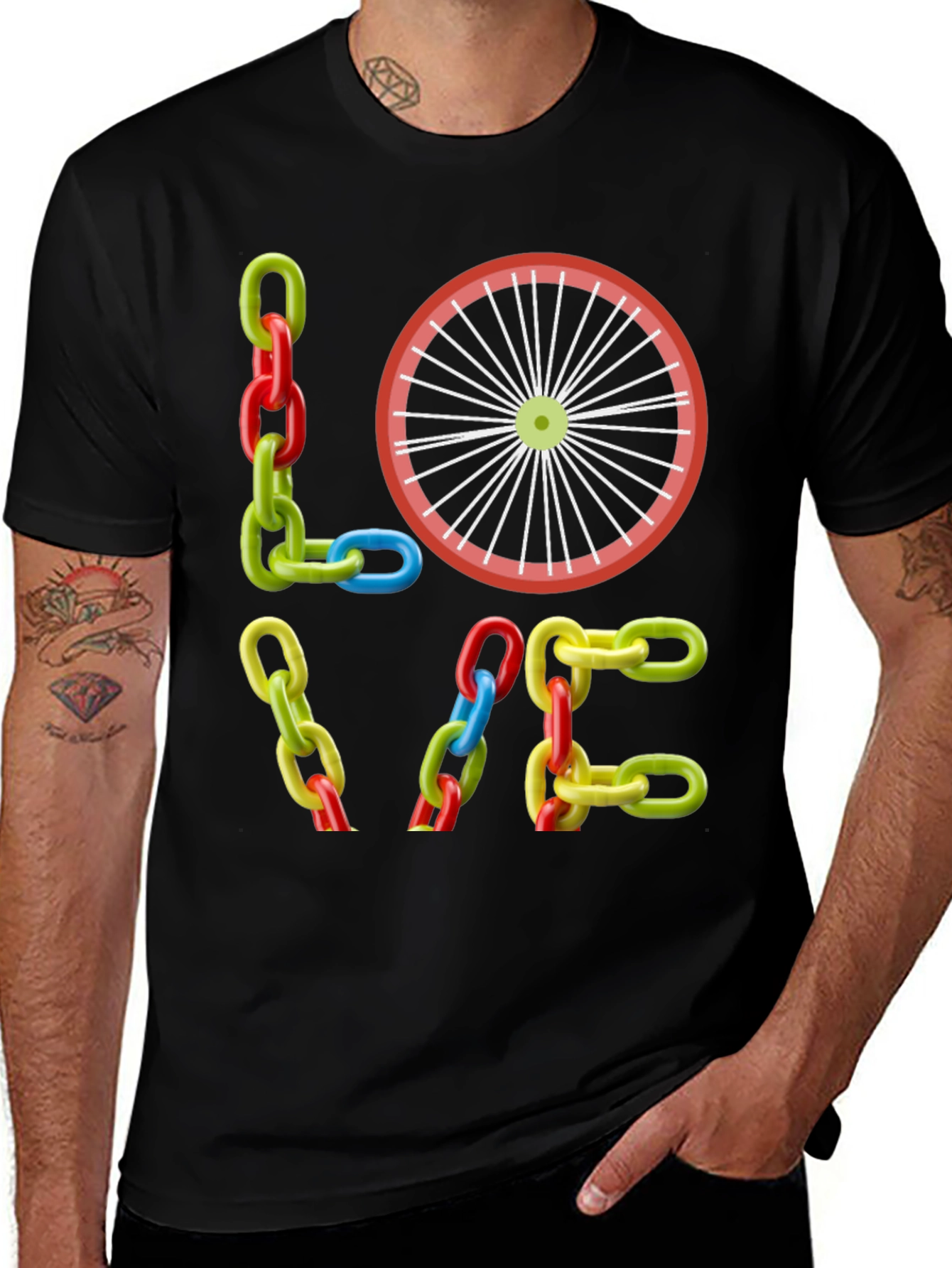 Variant 24 of LOVE Bike Chain T-Shirt - Cycling Fan Tee