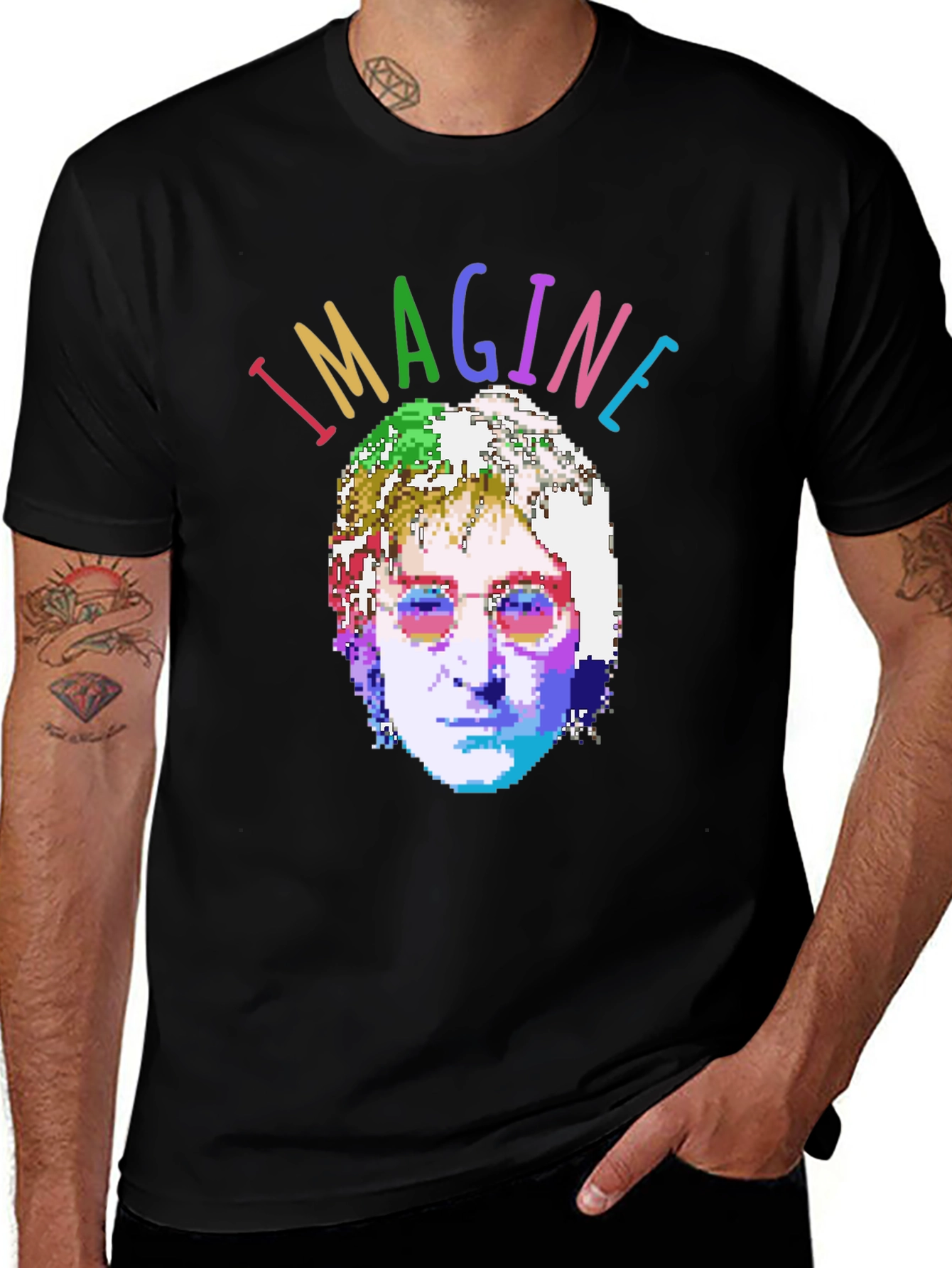 Variant 30 of Imagine T-Shirt - Pixelated John Lennon Graphic Tee