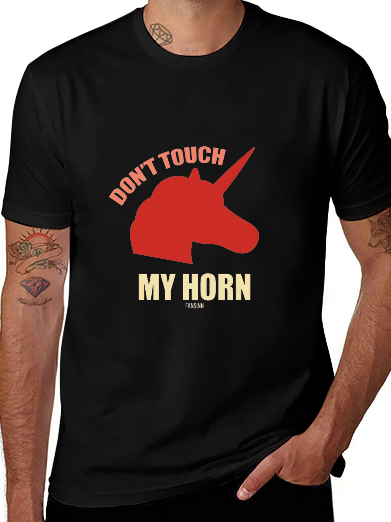 Variant 26 of Don't Touch My Horn Graphic Tee - Funny Unicorn T-Shirt
