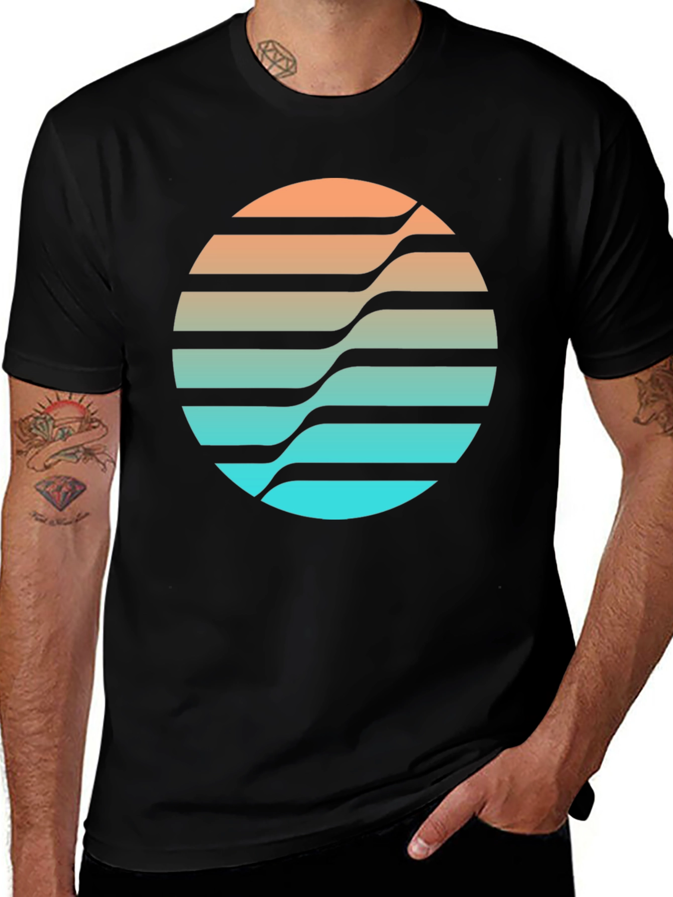 Variant 20 of Retro Wave Circle Graphic Tee