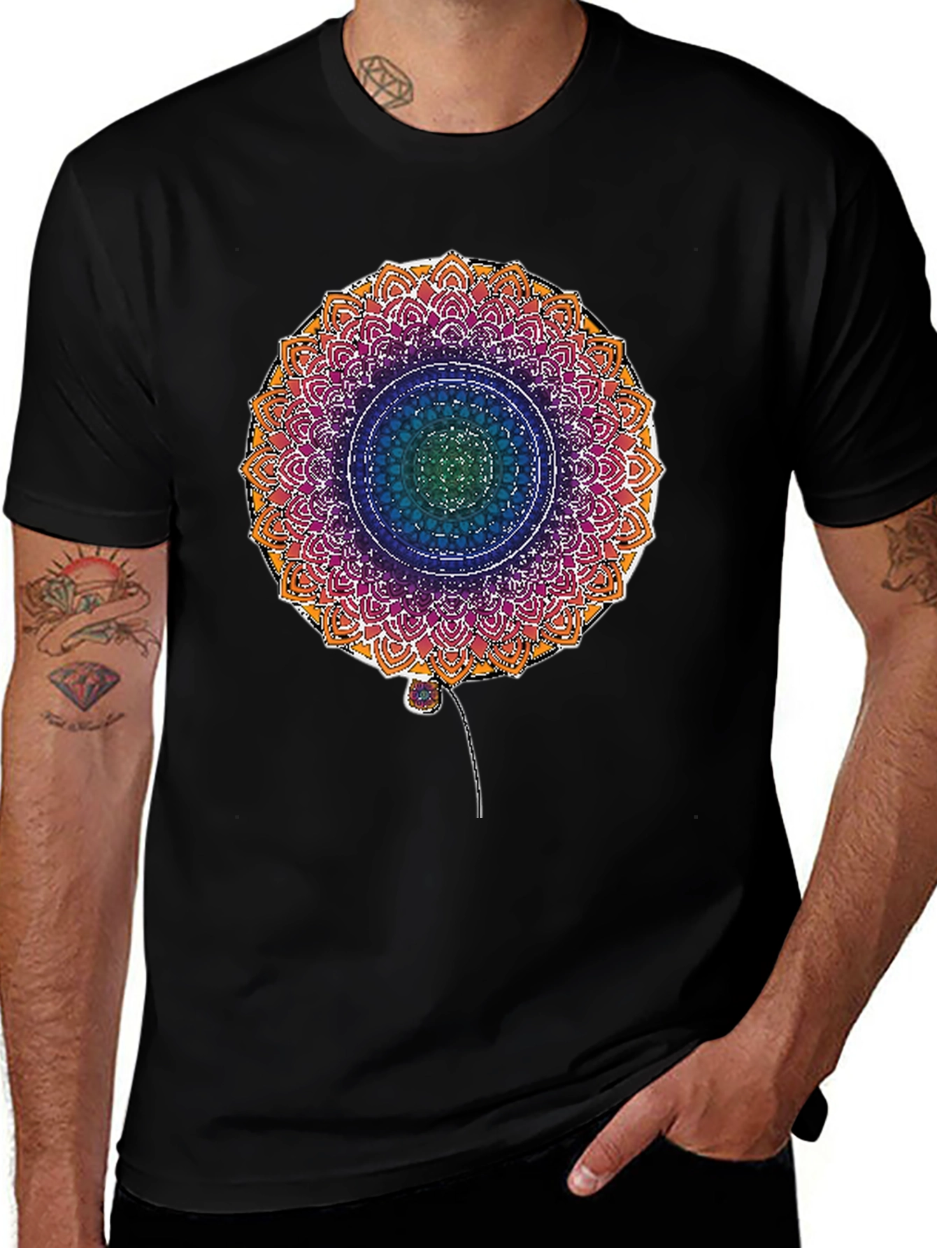 Variant 16 of Mandala Flower Graphic Print T-Shirt
