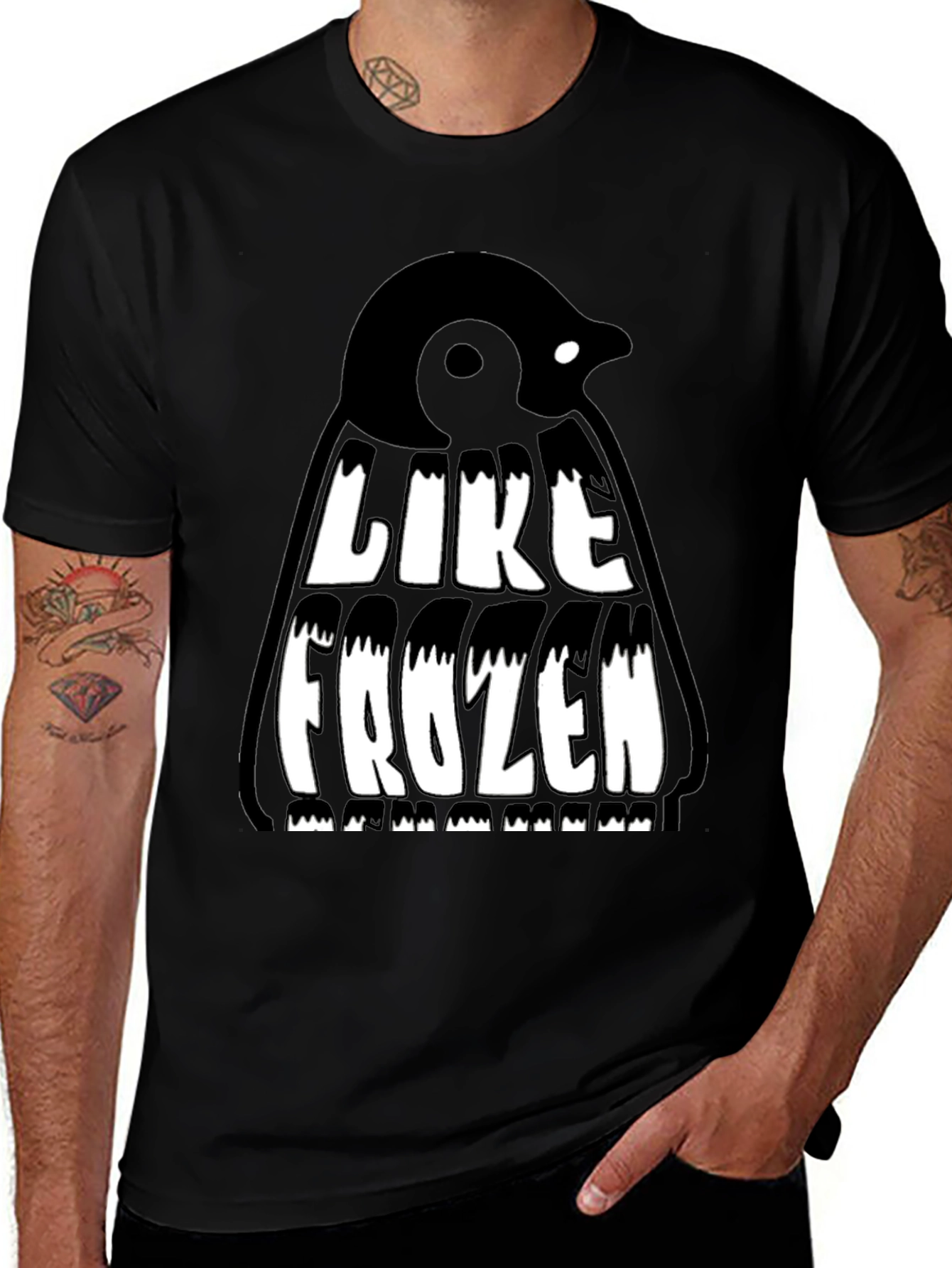 Like Frozen Graphic T-Shirt - Cool Penguin Design