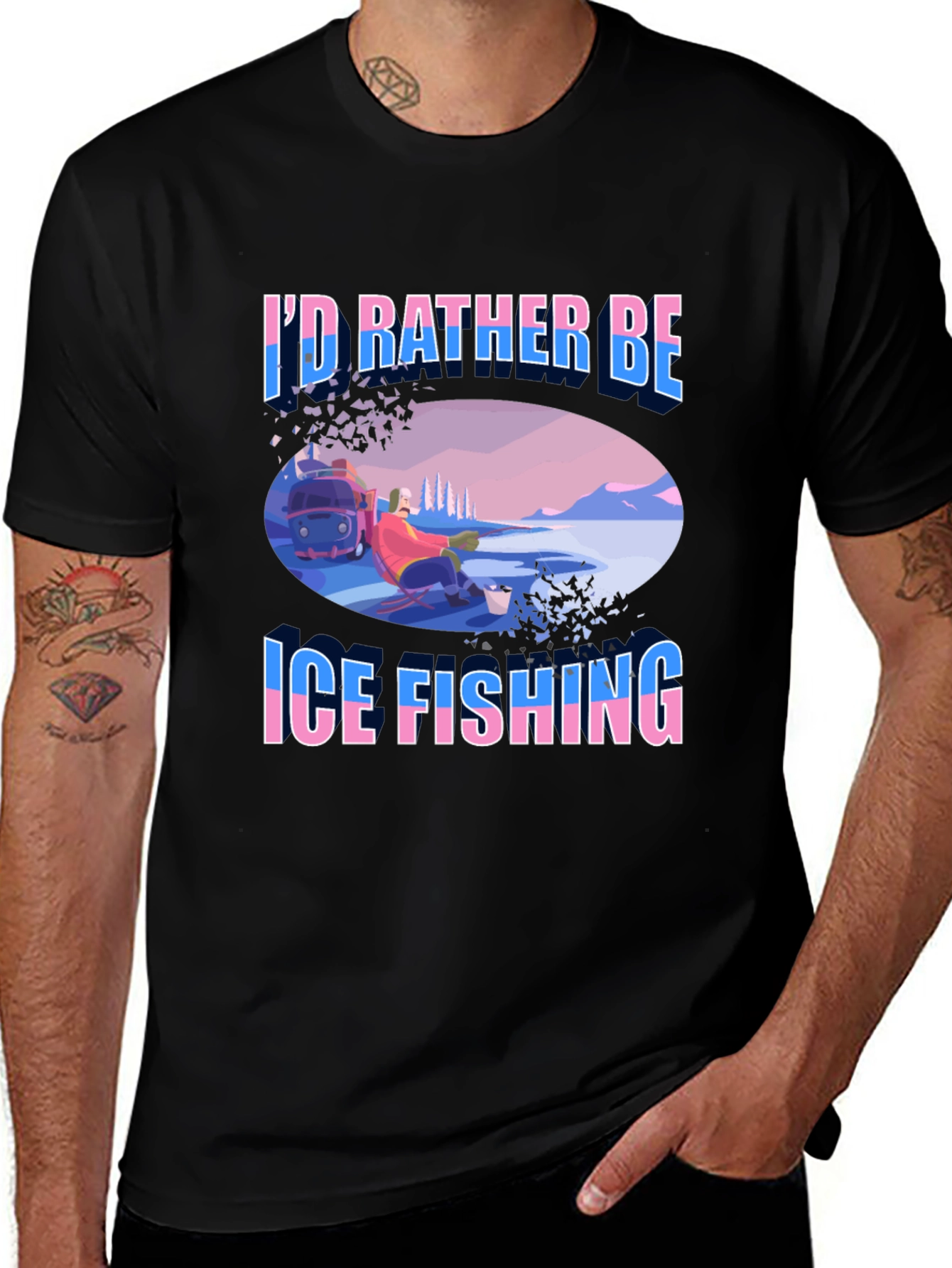 Variant 14 of Ice Fishing T-Shirt - Funny Fisherman Tee