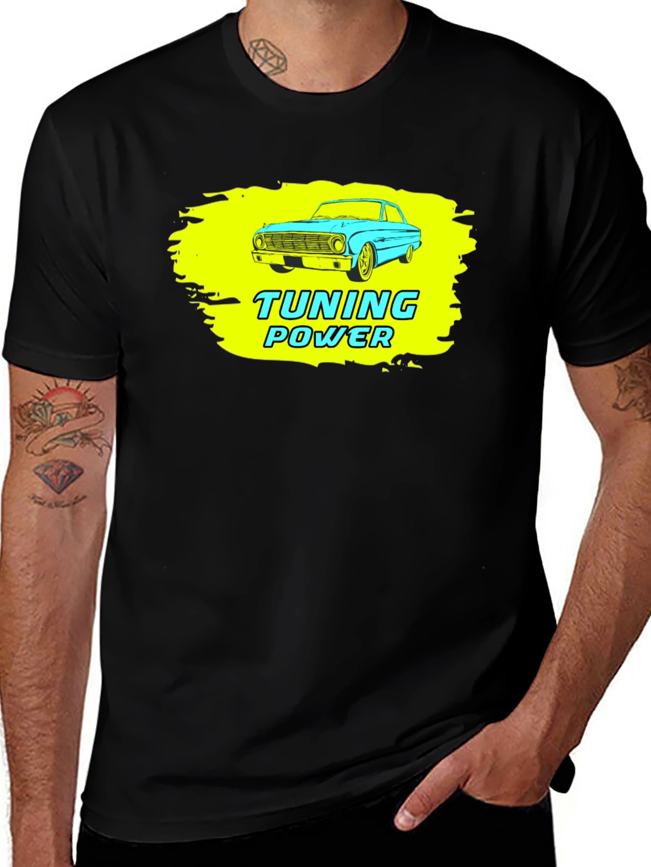 Tuning Power Car Graphic Black T-Shirt