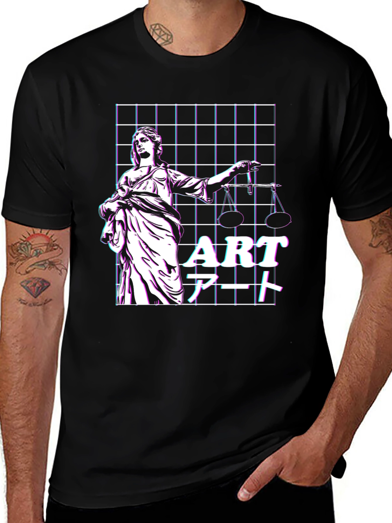 Variant 21 of Justice Vaporwave T-Shirt - Artistic Design