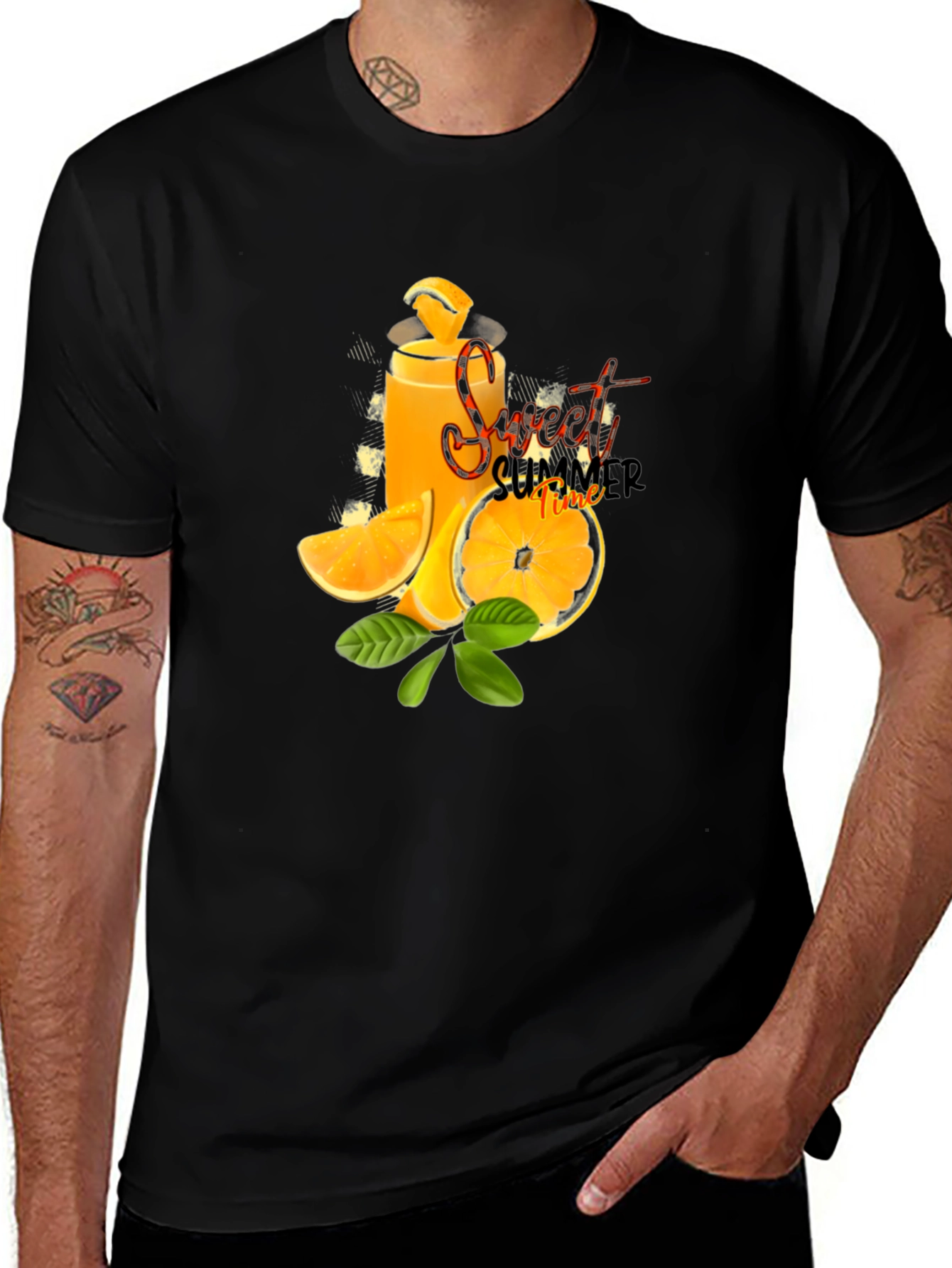 Sweet Summer Time Graphic Black T-Shirt
