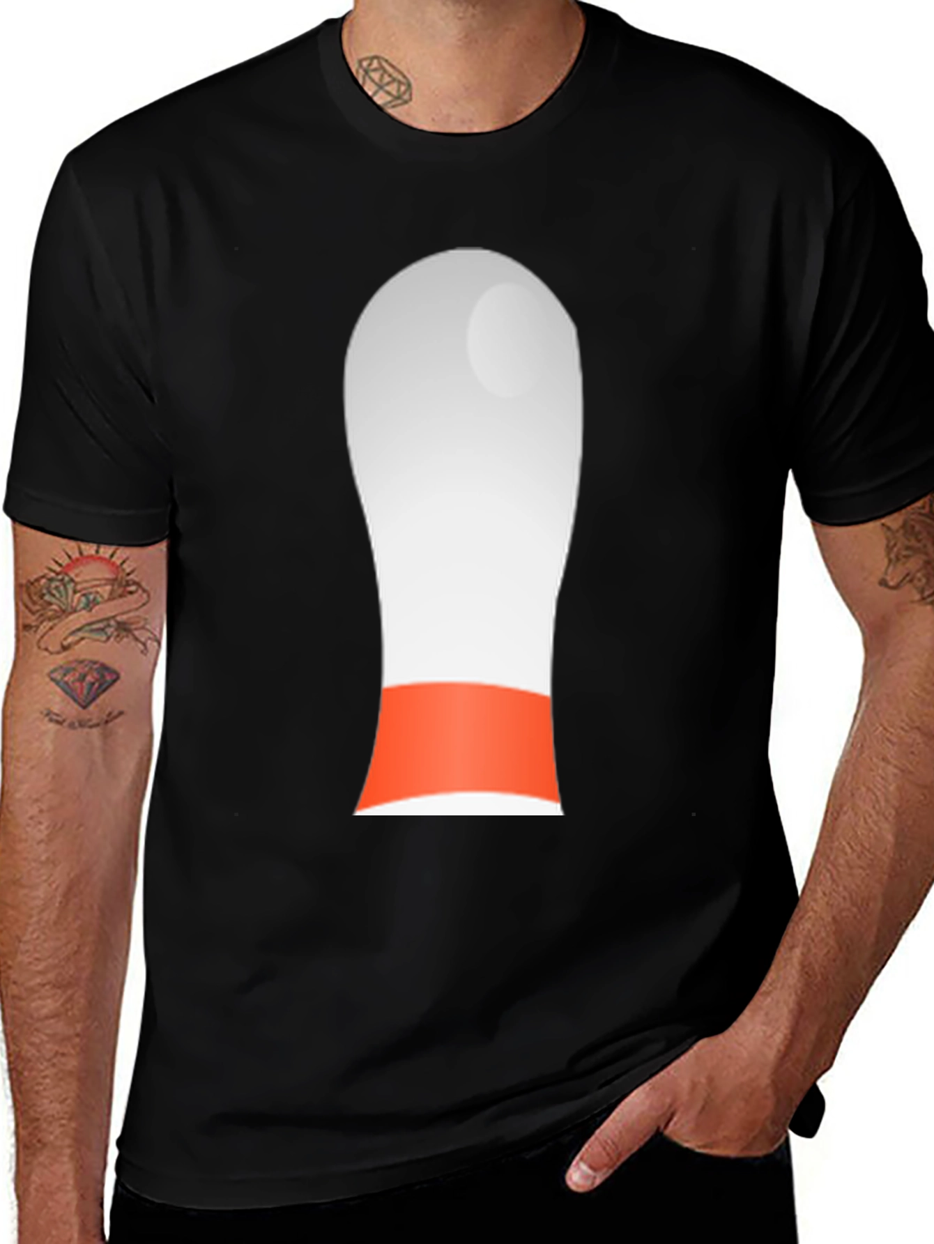 Variant 22 of Novelty Bowling Pin Graphic Tee - Black