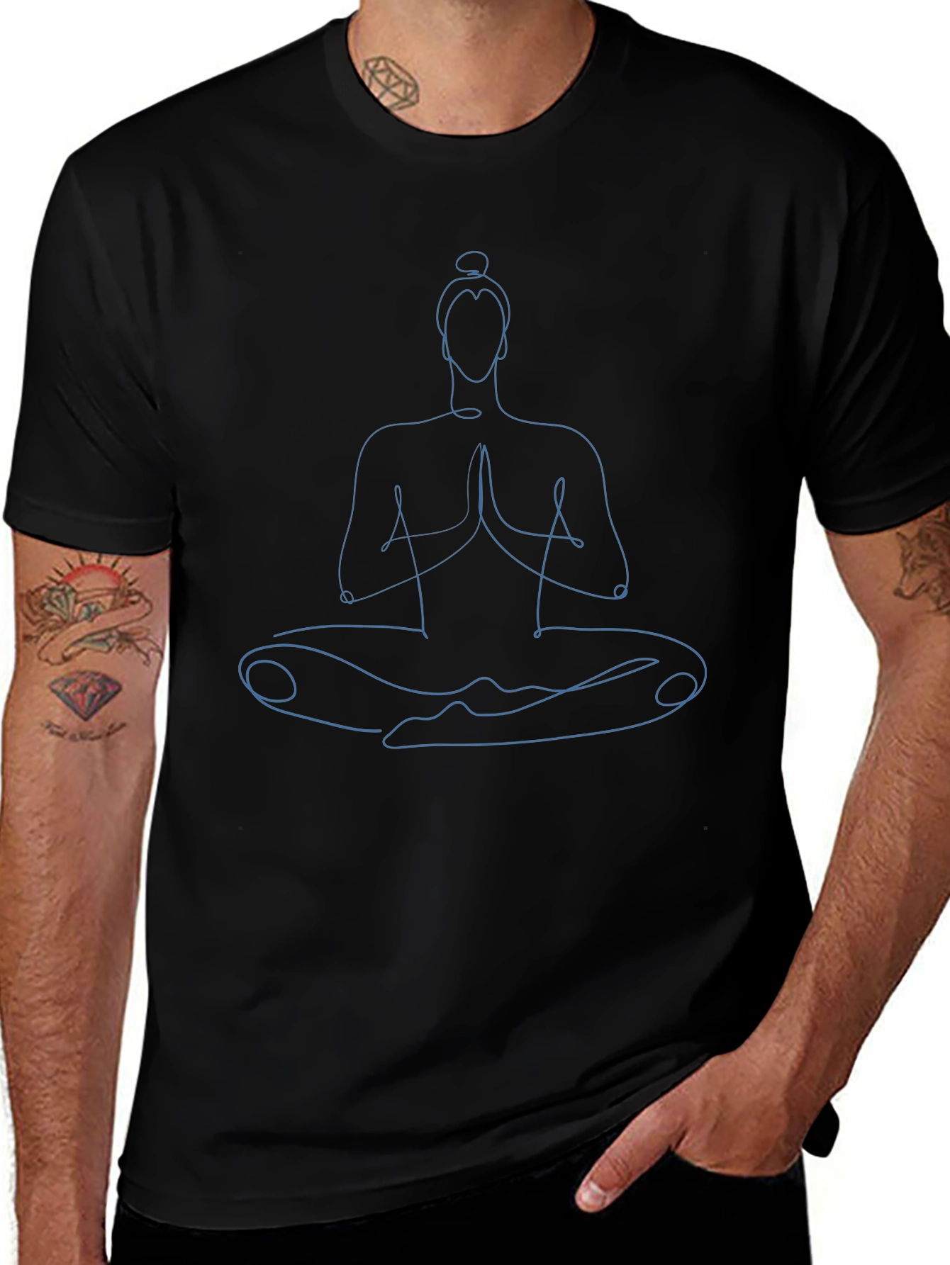 Variant 19 of Zen Master T-Shirt - Yoga Meditation Pose Line Art