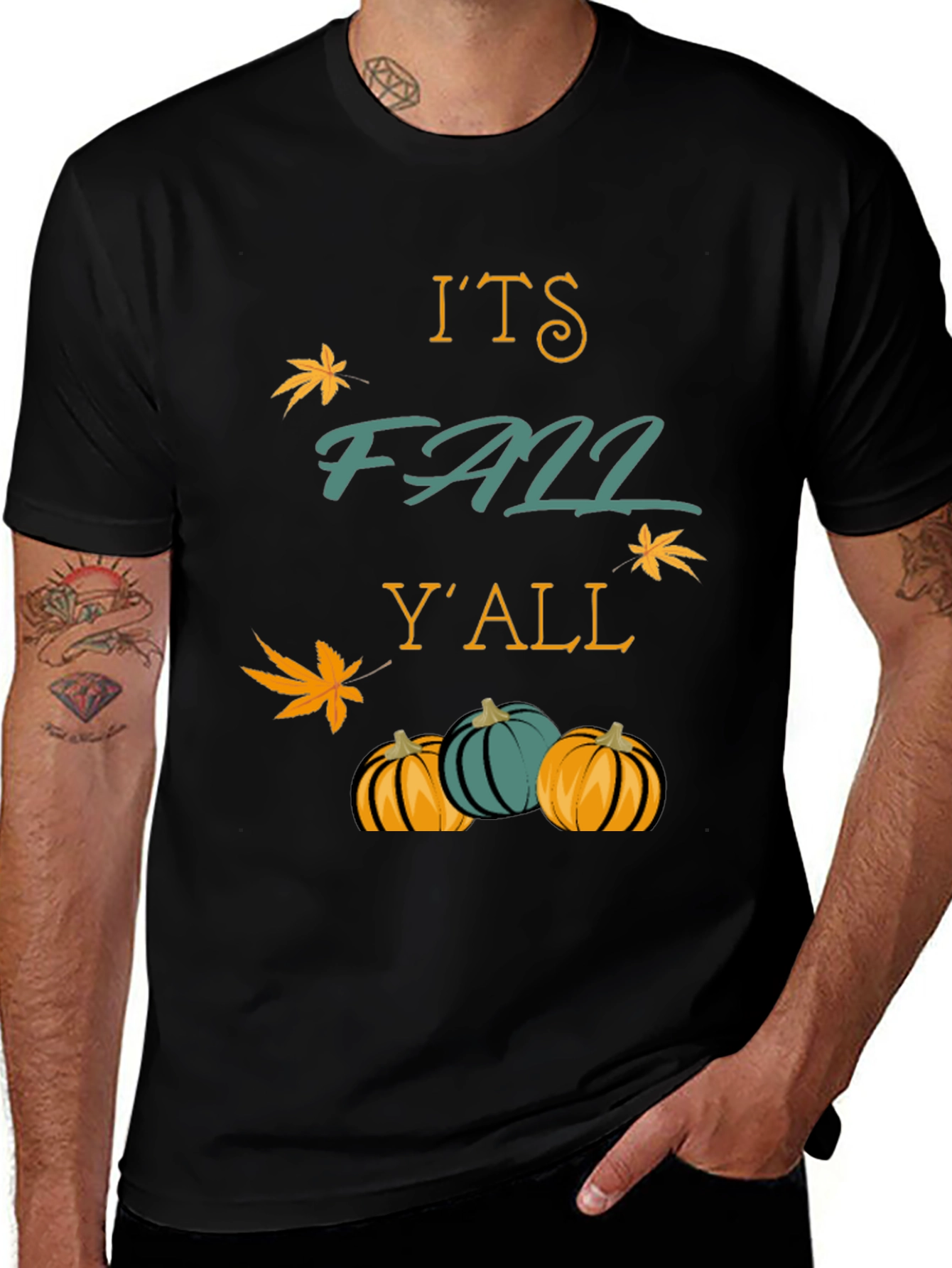 Variant 11 of It's Fall Y'all T-Shirt Autumn Pumpkins Maple Leaf