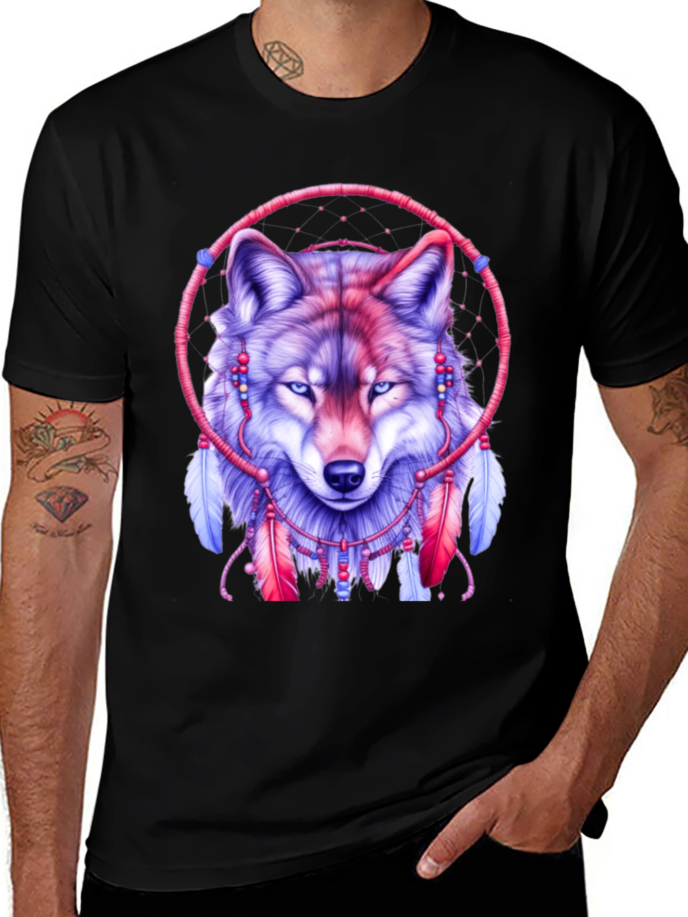 Variant 11 of Wolf Dreamcatcher Graphic T-Shirt