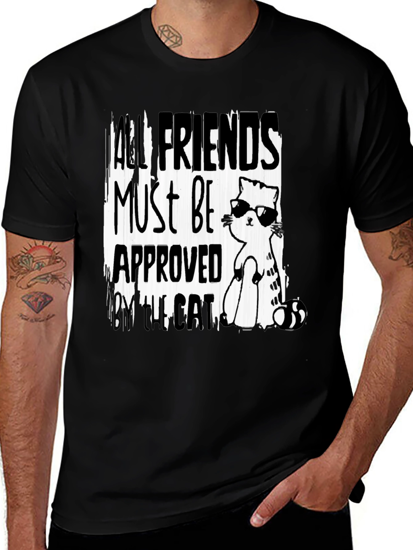 Variant 3 of Cool Cat Approval T-Shirt - Novelty Graphic Tee