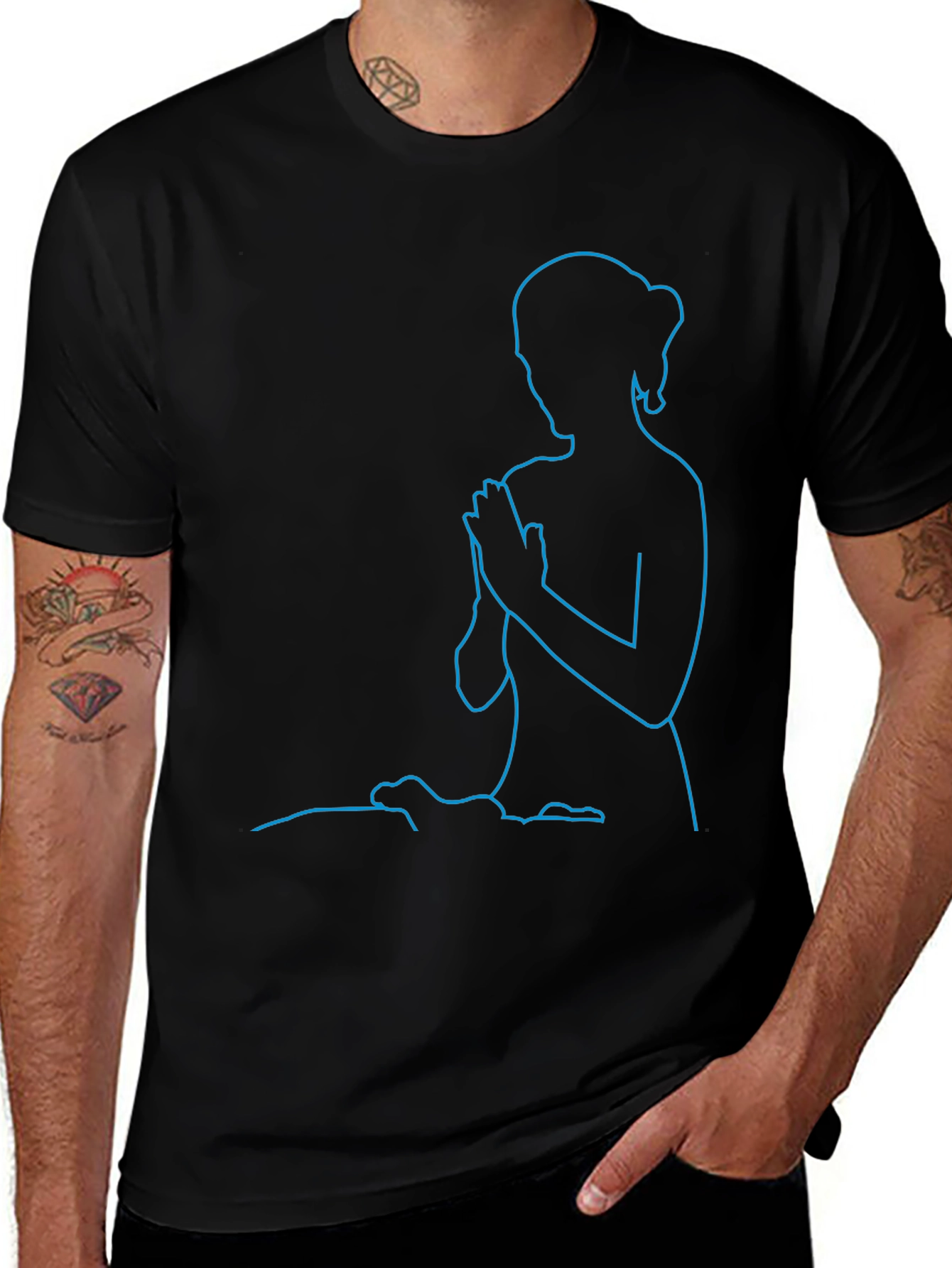 Variant 19 of Yoga Pose Graphic Tee - Meditative Style