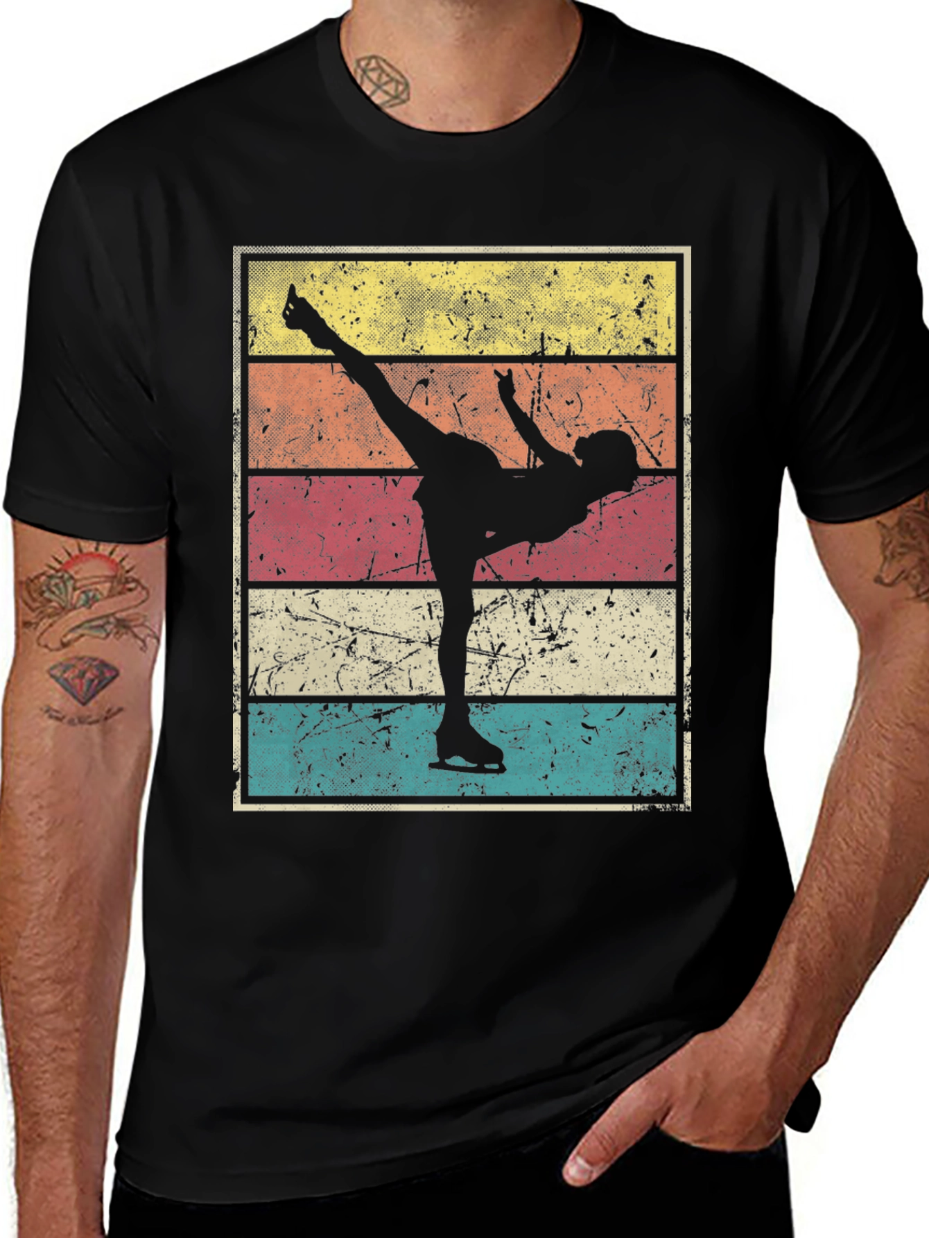 Variant 30 of Retro Ice Skating Silhouette T-Shirt