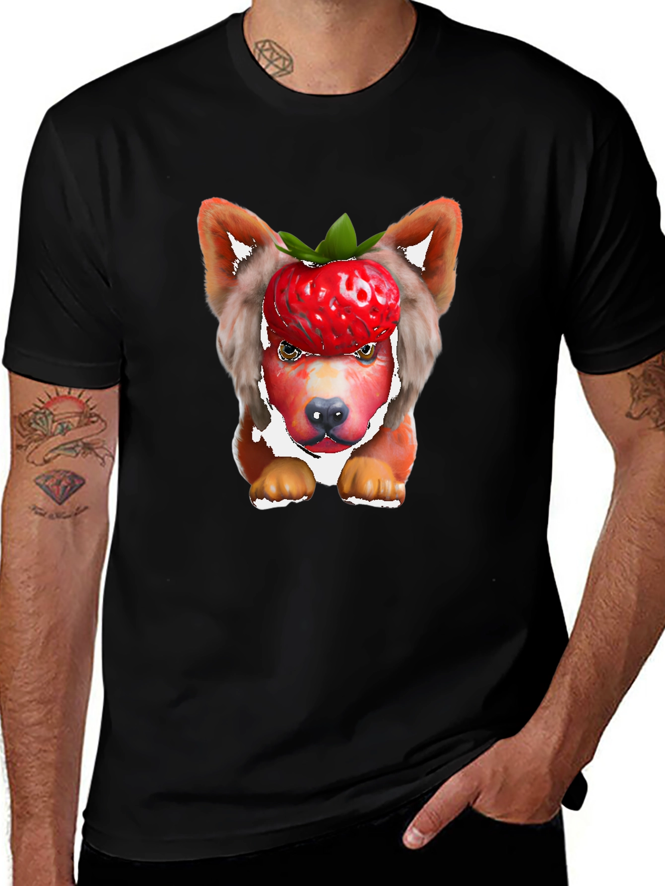 Variant 26 of Strawberry Dog T-Shirt - Unique Animal Graphic Tee