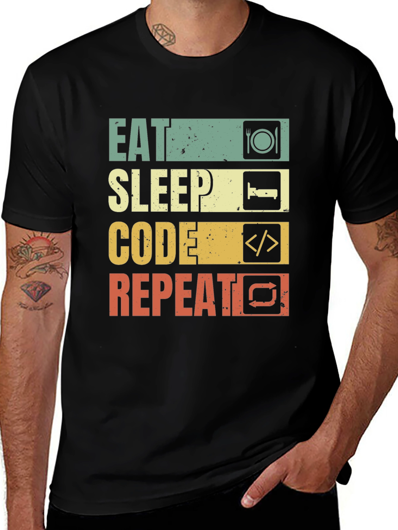 Eat Sleep Code Repeat T-Shirt - Programmer Gift