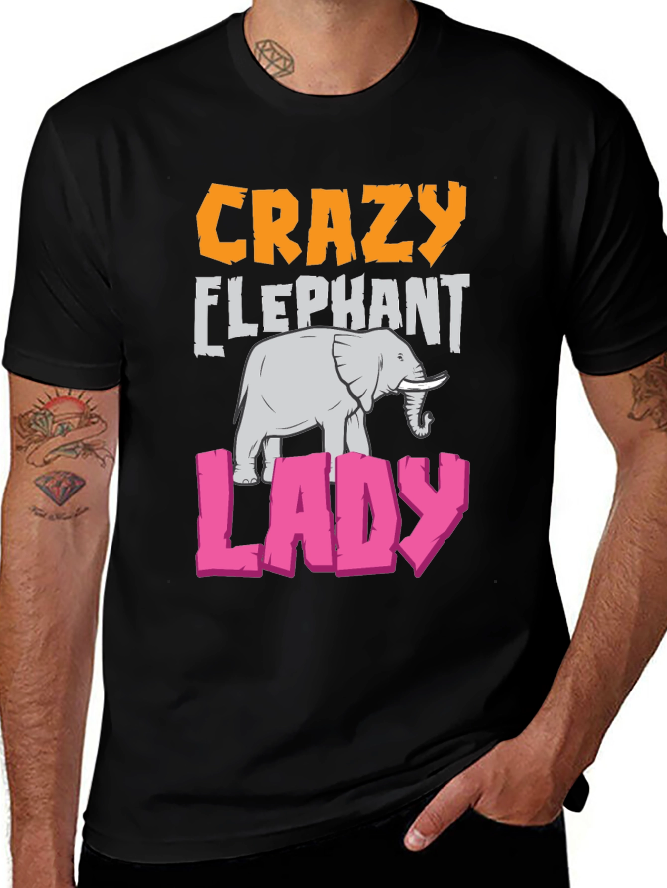Variant 6 of Crazy Elephant Lady Graphic T-Shirt