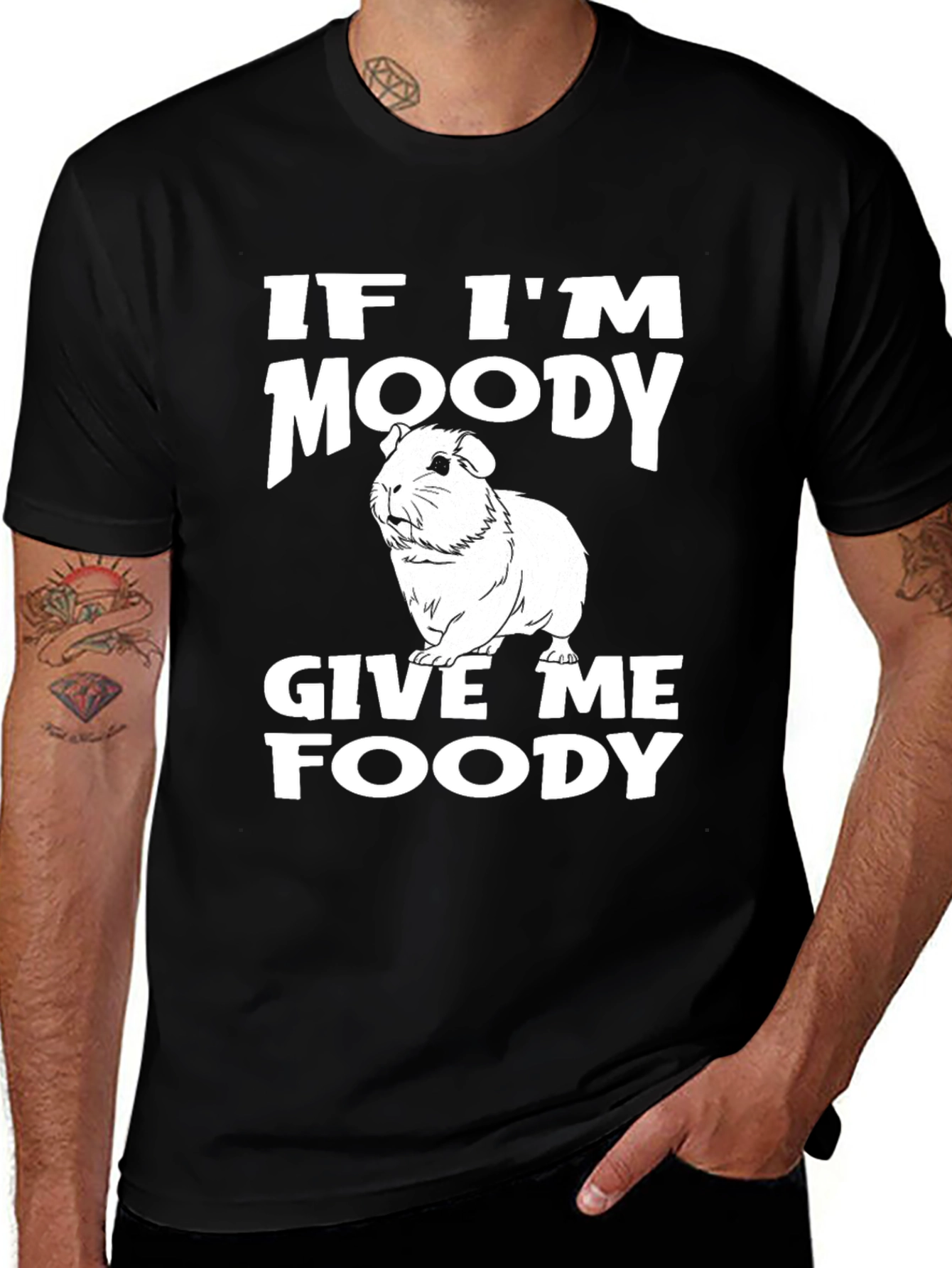 Moody Guinea Pig Funny Graphic T-Shirt