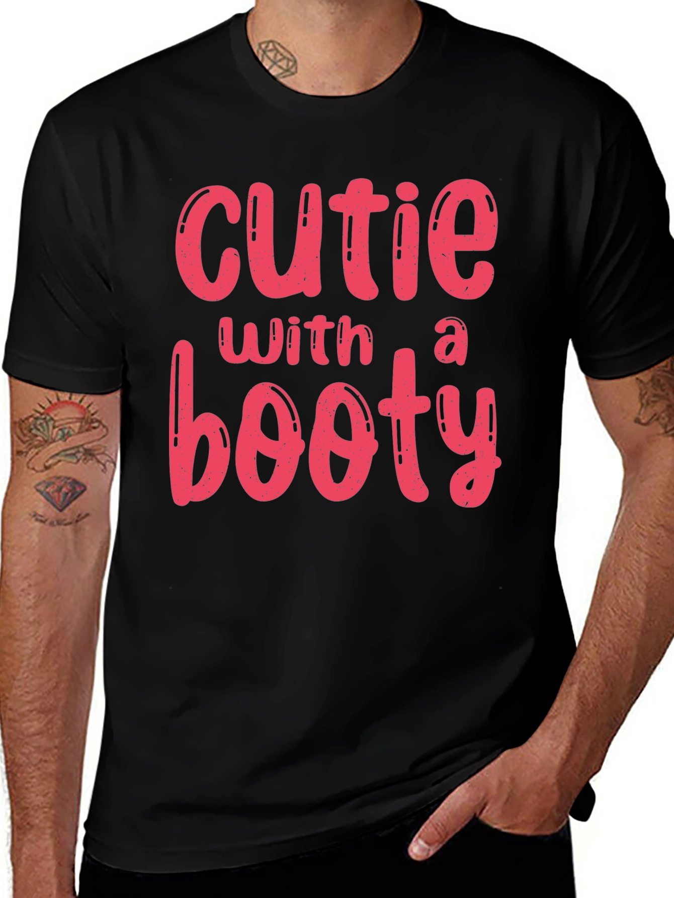Variant 6 of Cutie With a Booty Graphic Tee - Black