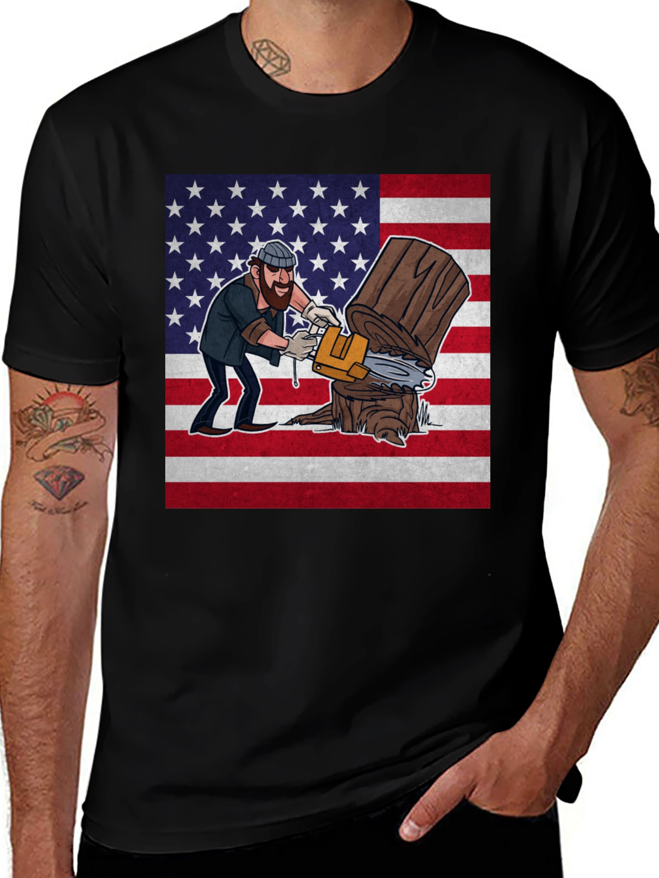 Variant 29 of Lumberjack USA Flag Graphic Tee