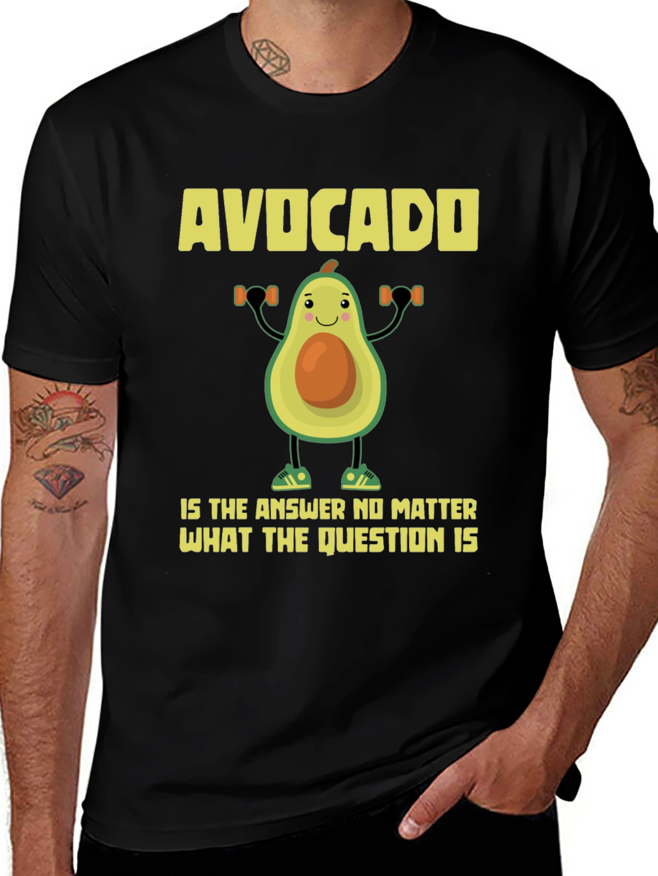 Variant 15 of Funny Avocado Gym T-Shirt - Foodie Workout Tee