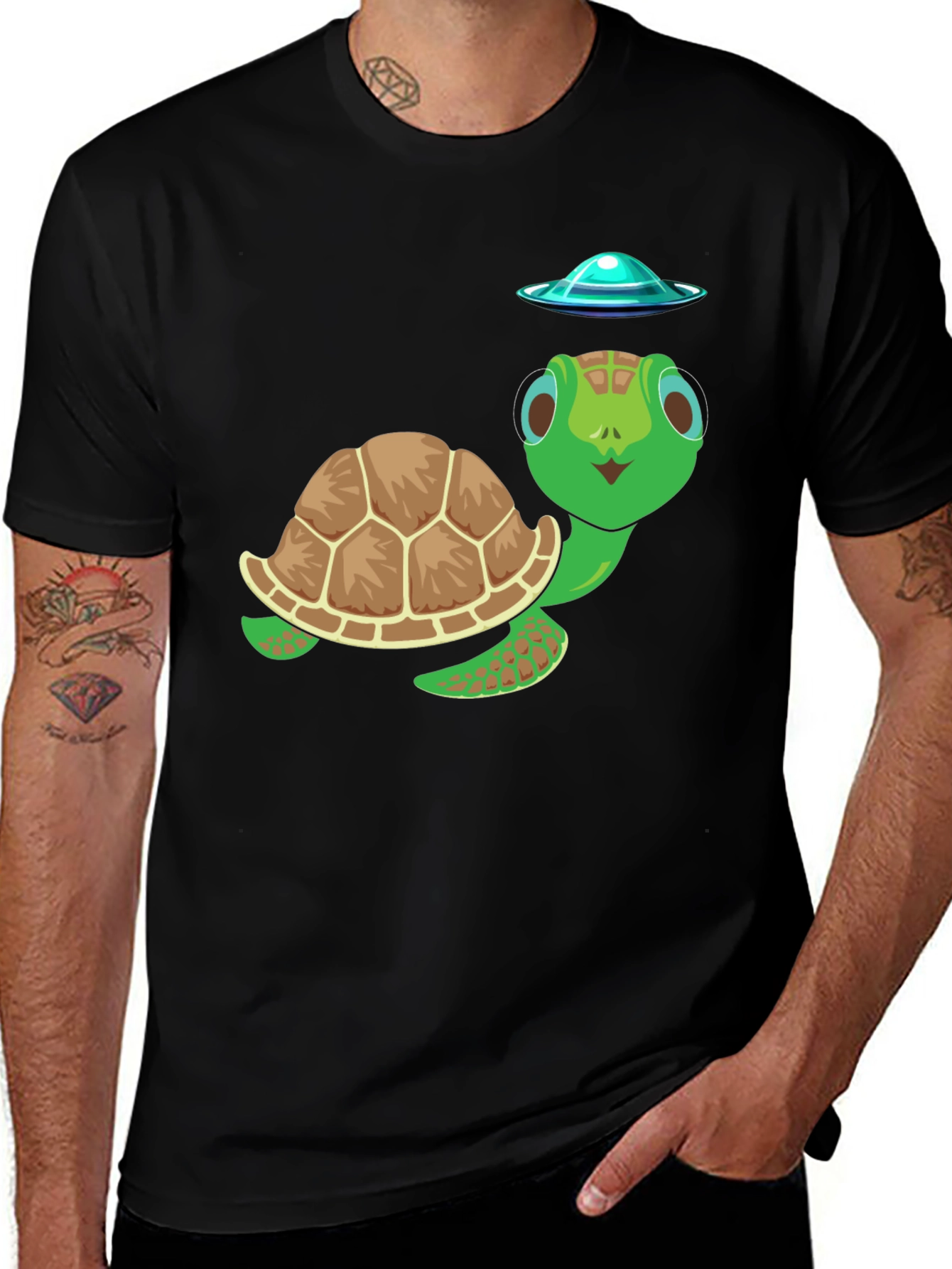 Variant 21 of Turtle UFO Graphic Tee - Fun & Unique Design