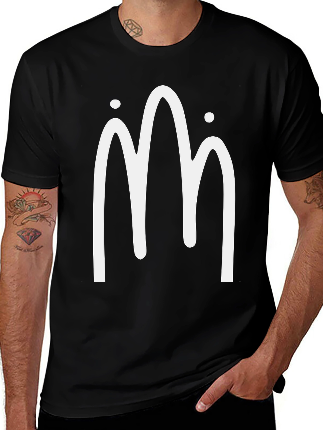 Variant 29 of Minimalist Mountain Design Black T-Shirt