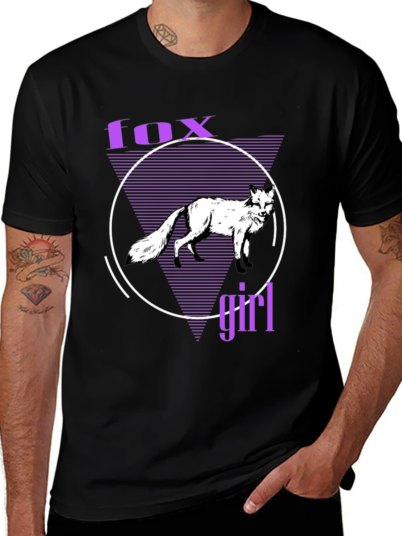Variant 14 of Fox Girl Graphic T-Shirt - Unique Vaporwave Design
