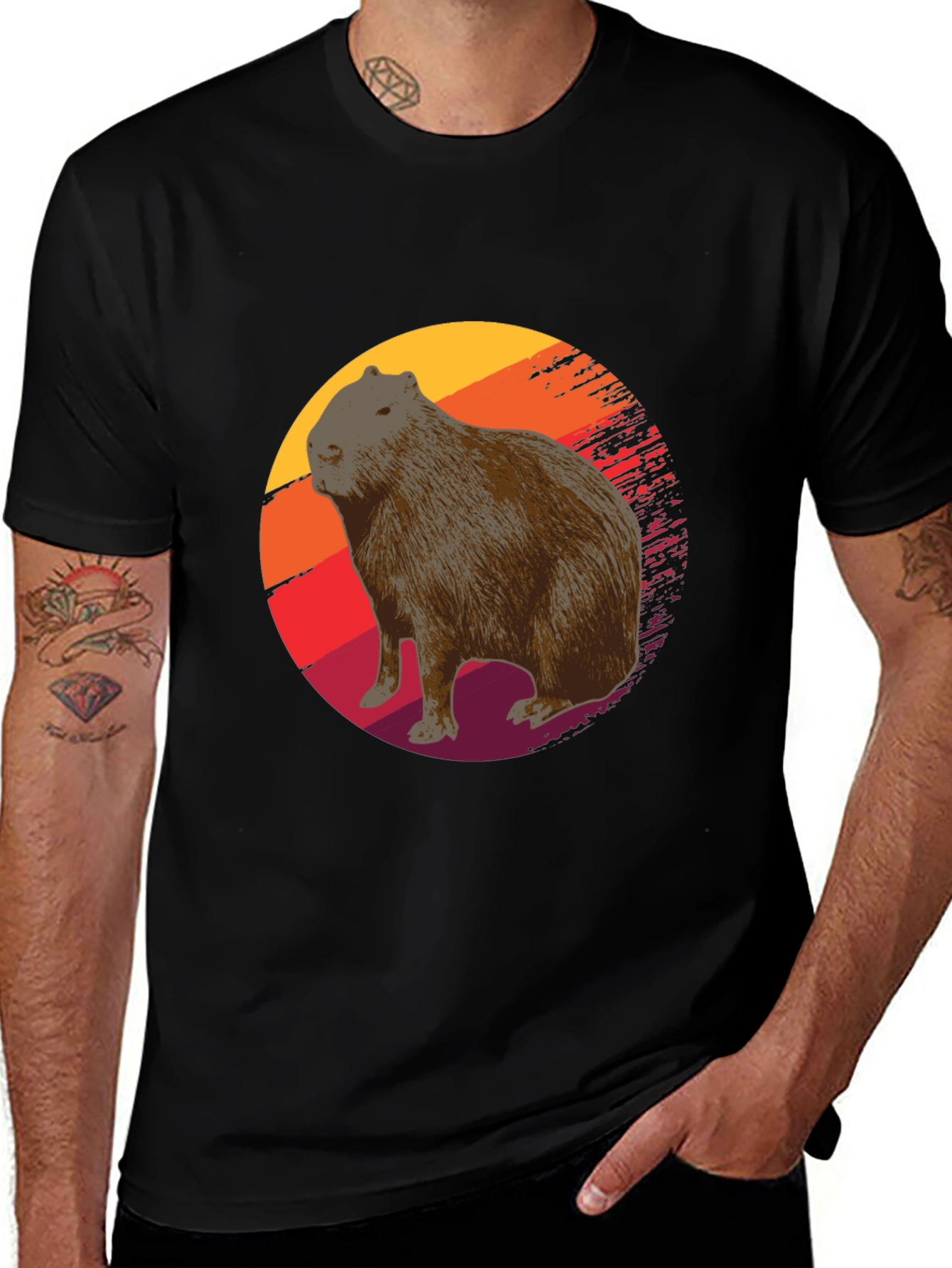 Variant 8 of Capybara Sunset Graphic T-Shirt