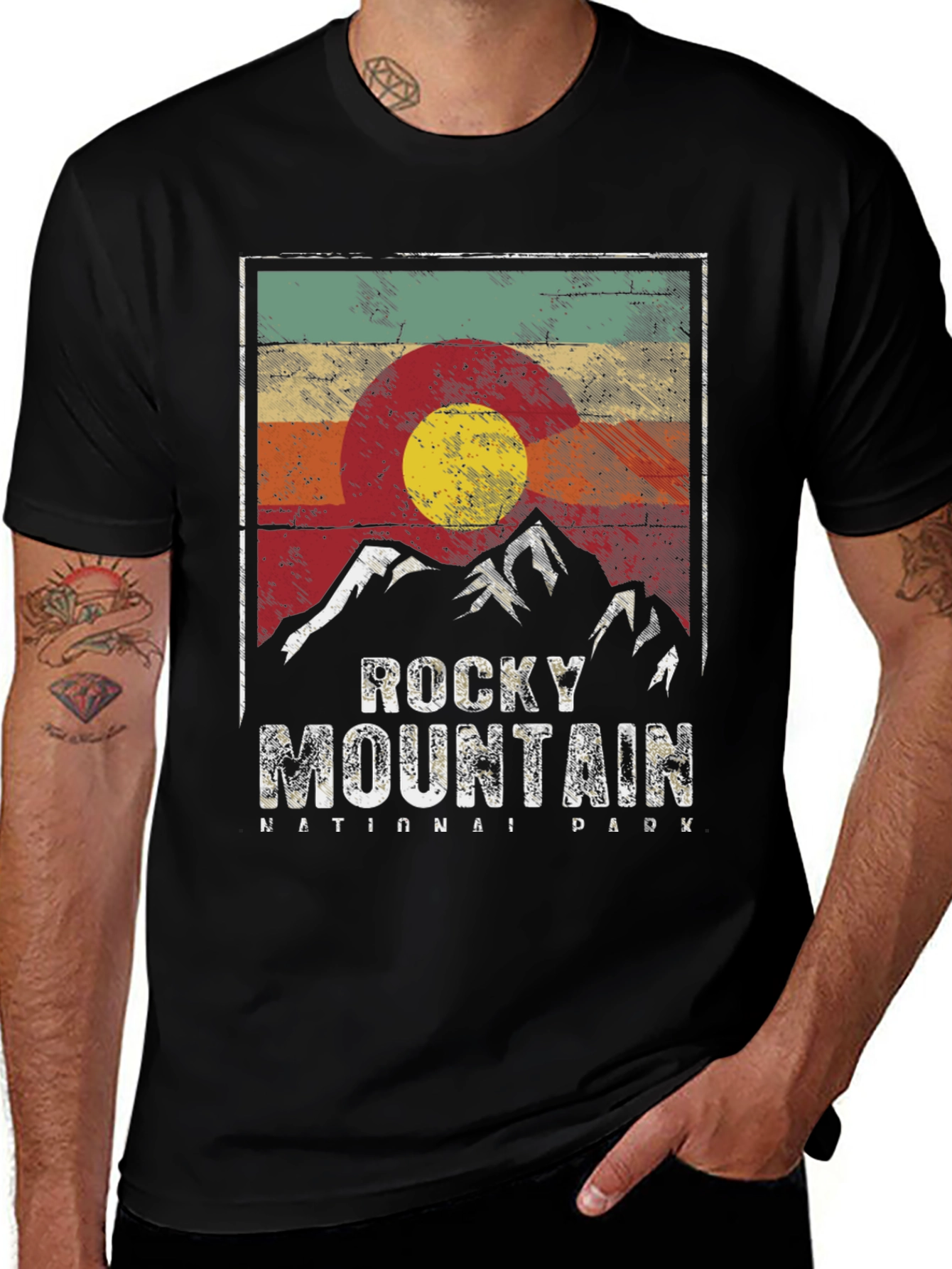 Rocky Mountain National Park Retro Graphic T-Shirt