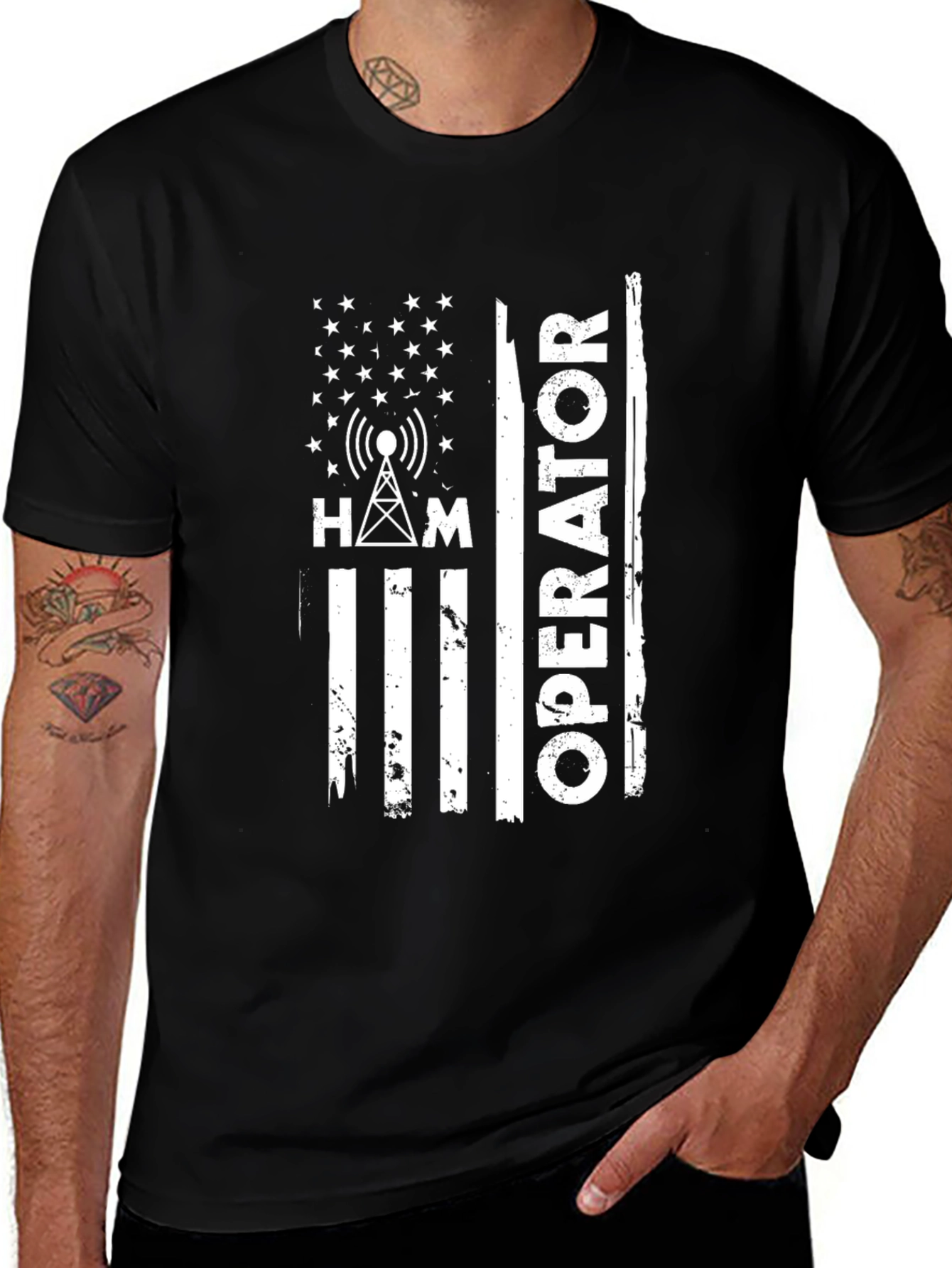 Variant 18 of HAM Operator American Flag T-Shirt