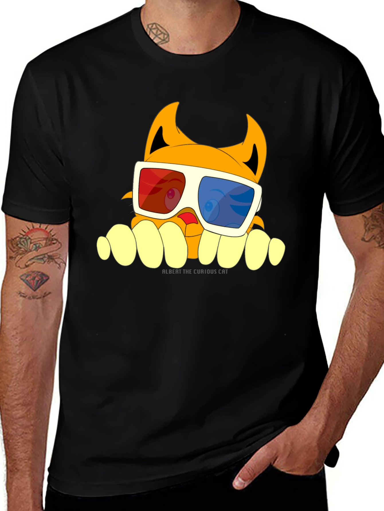 Variant 23 of Cartoon Cat 3D Glasses Graphic T-Shirt